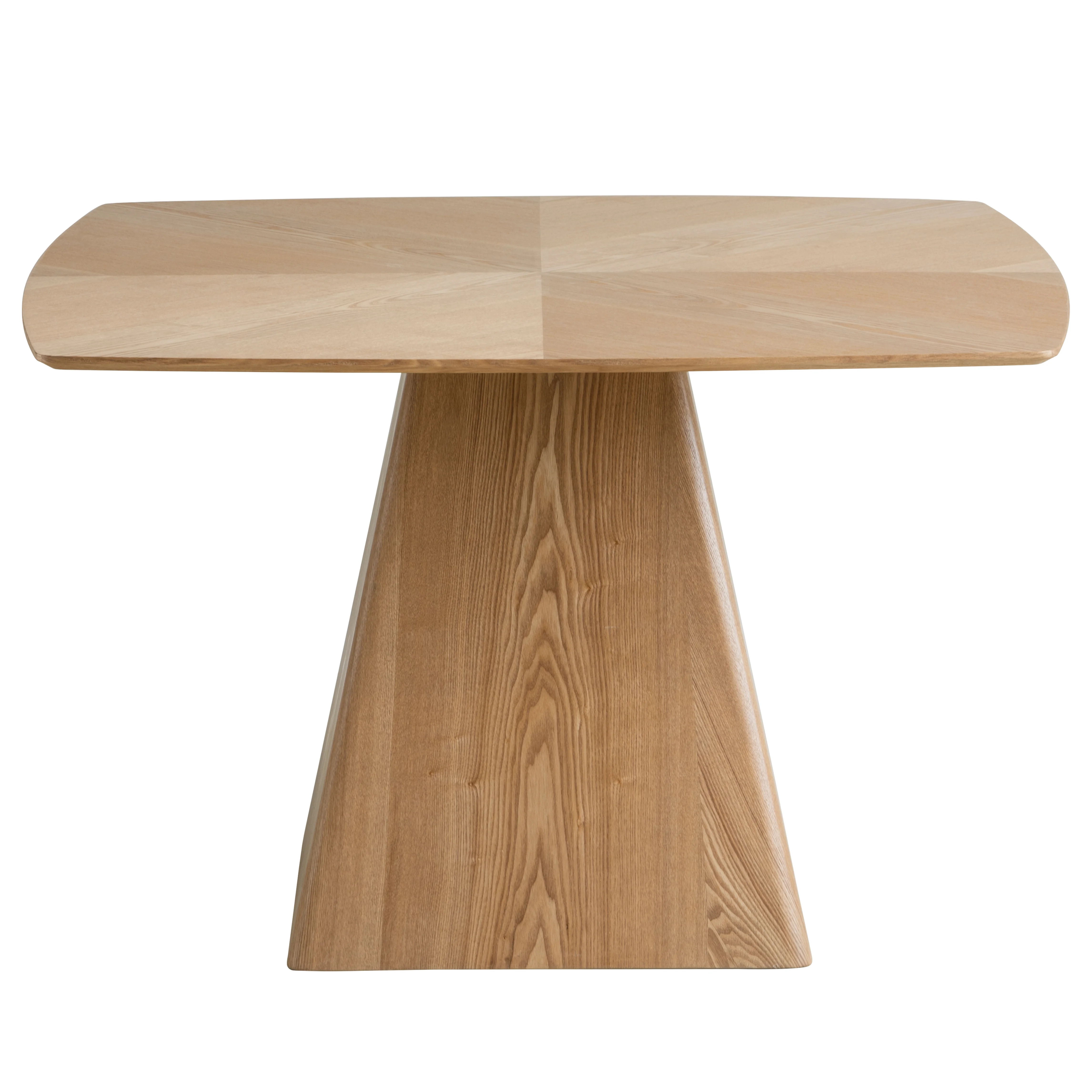 5-Piece Dining Set with Square Wooden Table in Natural Wood and 4 Leather Dining Chairs in Dark Walnut/Light Taupe