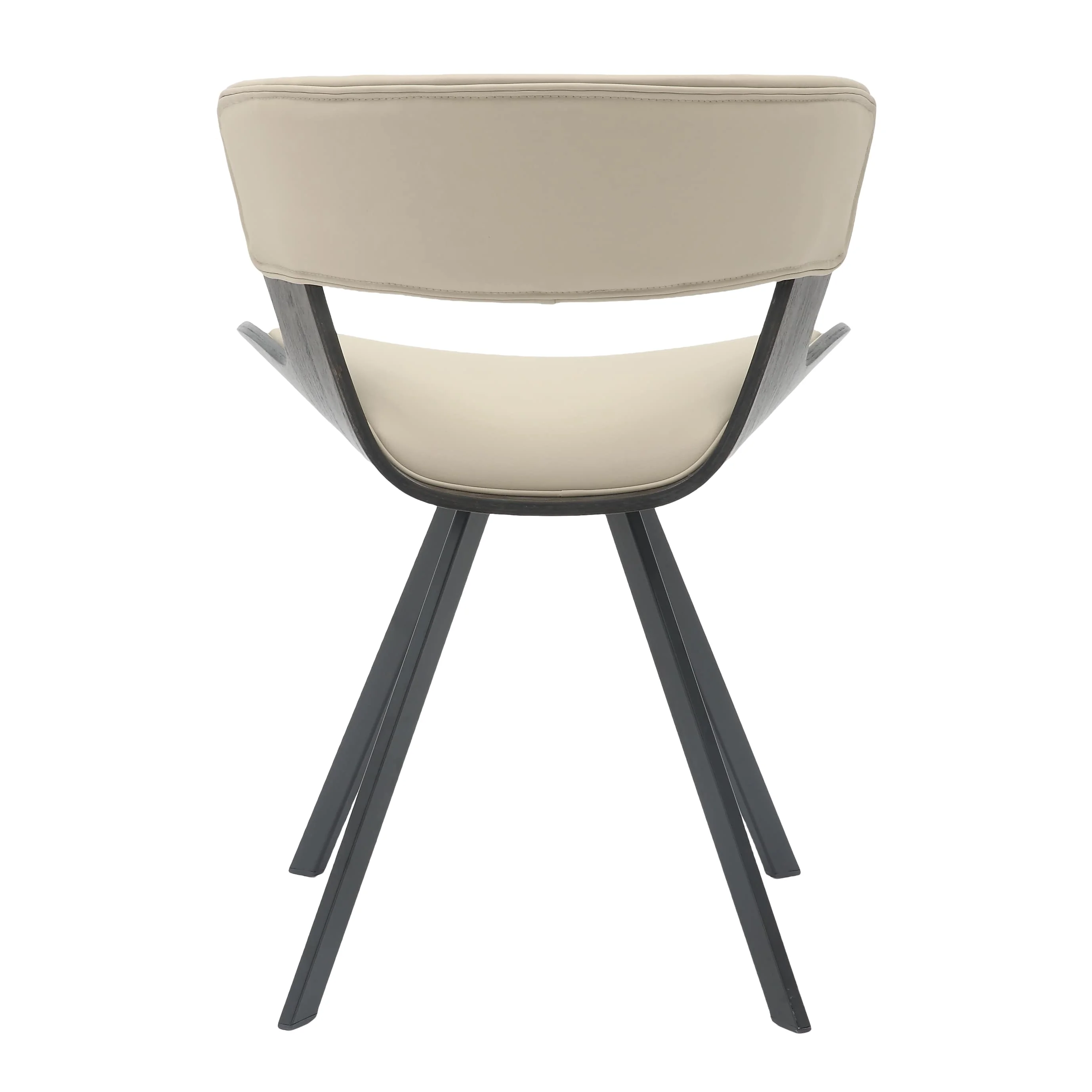 5-Piece Dining Set with Square Dining Table White Sintered Stone Top and 4 Leather Dining Chairs in Dark Walnut/Light Taupe