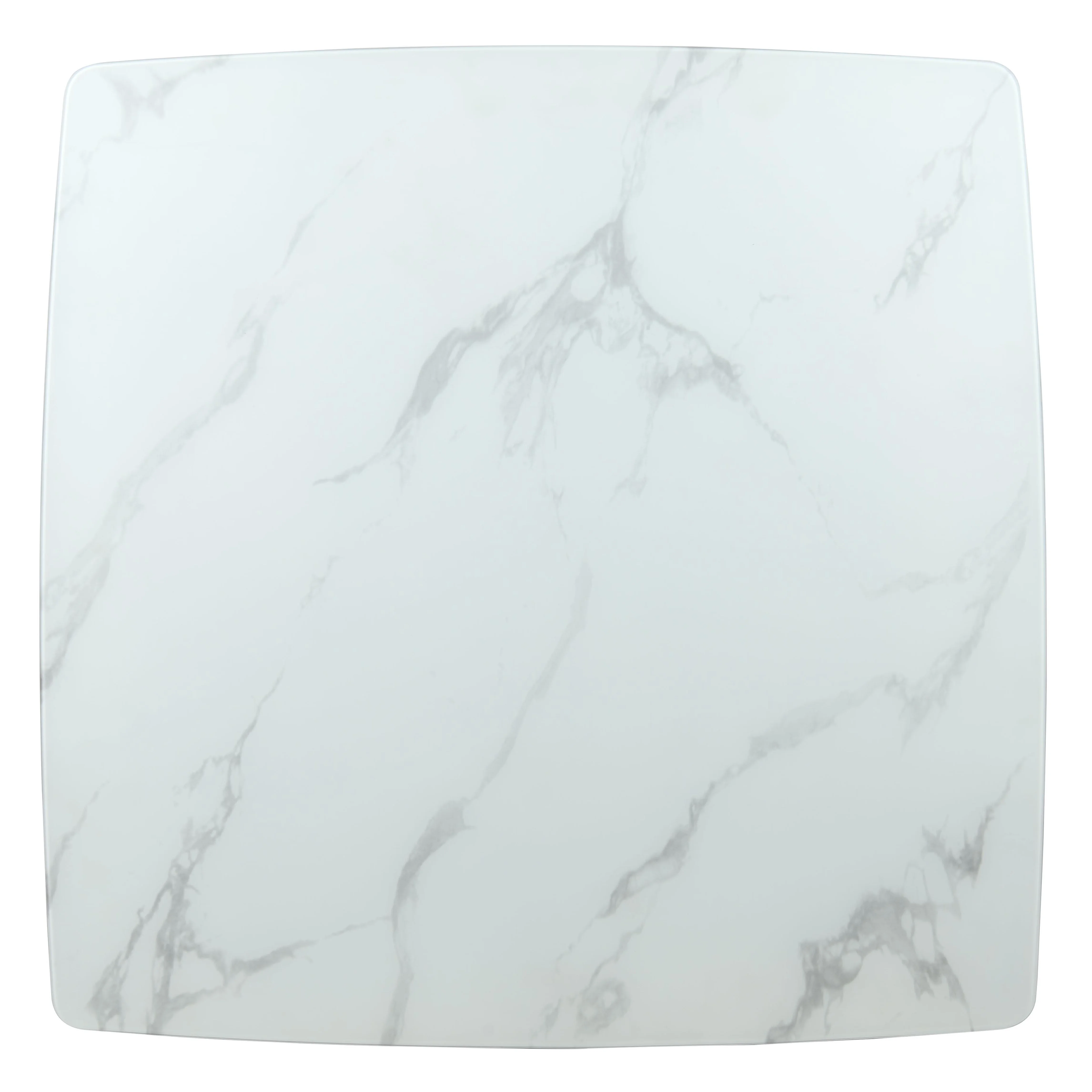 5-Piece Dining Set with Square Dining Table White Sintered Stone Top and 4 Leather Dining Chairs in Dark Walnut/Light Taupe