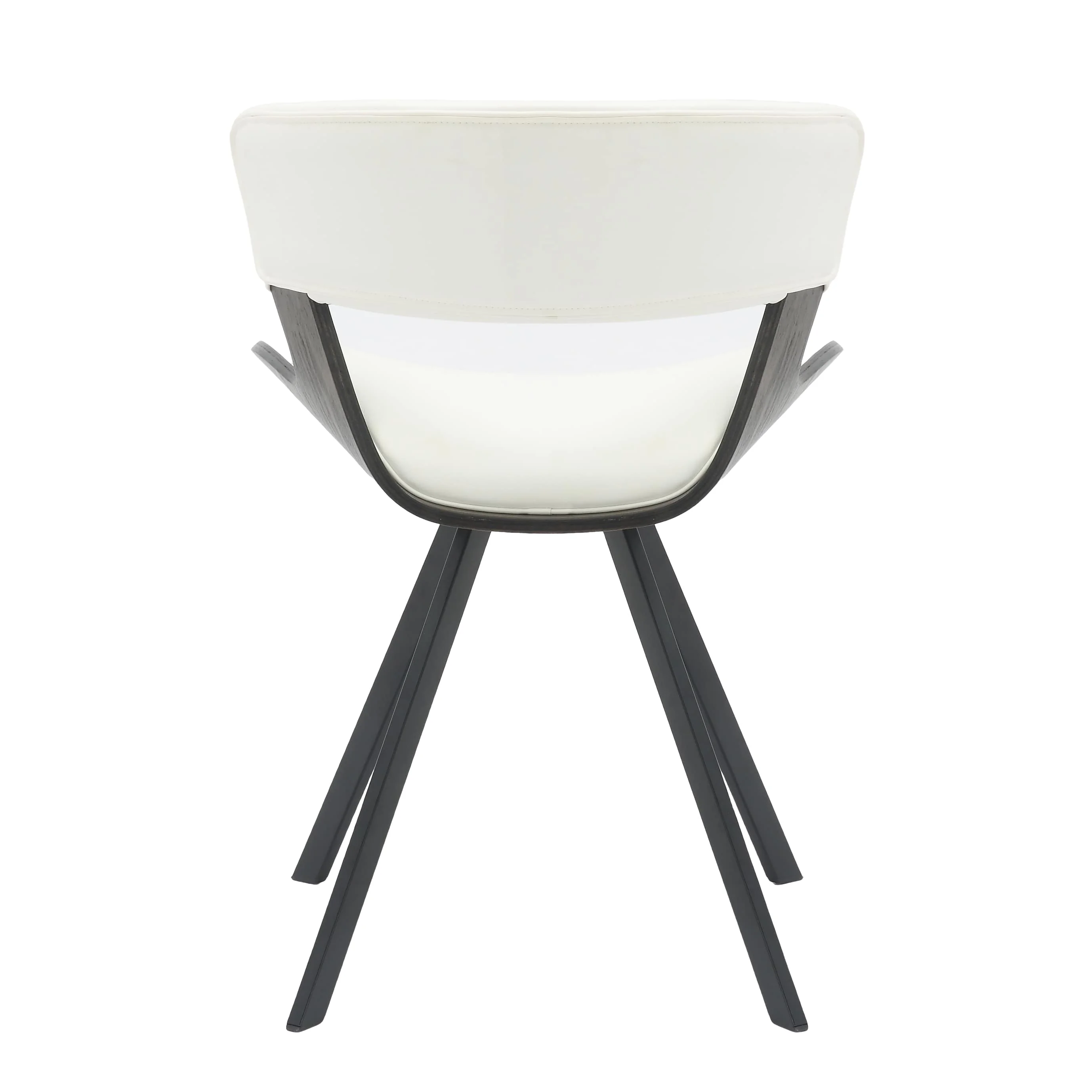 5-Piece Dining Set with Square Dining Table White Sintered Stone Top and 4 Leather Dining Chairs in Dark Walnut/White