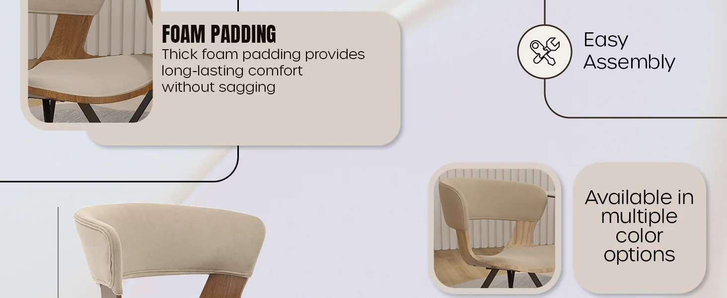 Wooden Dining Chair Modern style Nymia Collection Walnut Color in Light Brown