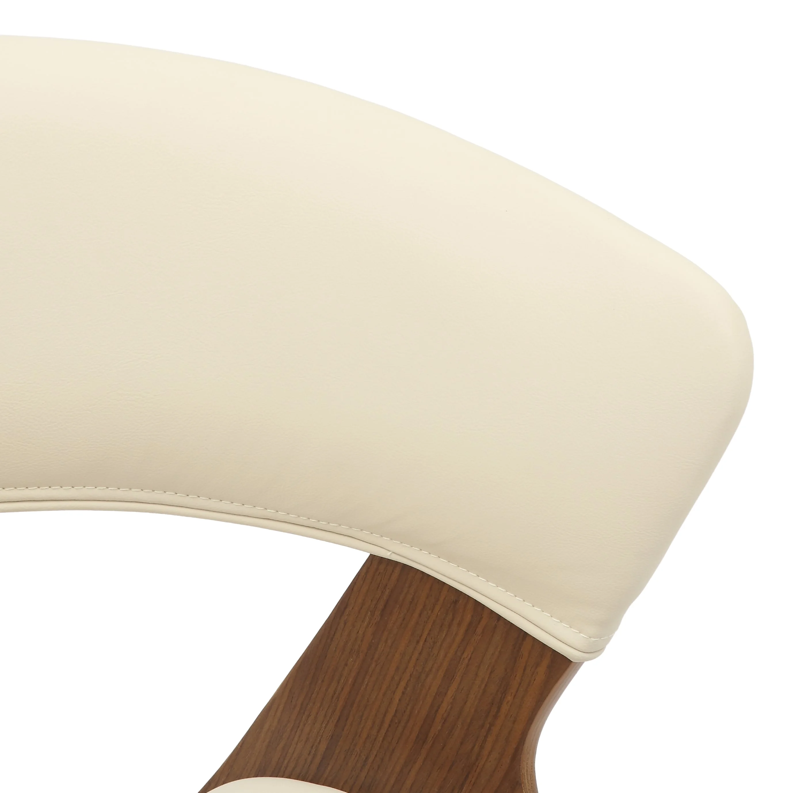 5-Piece Dining Set with Square Wooden Table in Natural Wood and 4 Leather Dining Chairs in Walnut/Beige