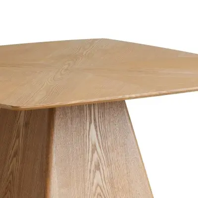 5-Piece Dining Set with Square Wooden Table in Natural Wood and 4 Velvet Dining Chairs in Walnut/Light Brown Velvet