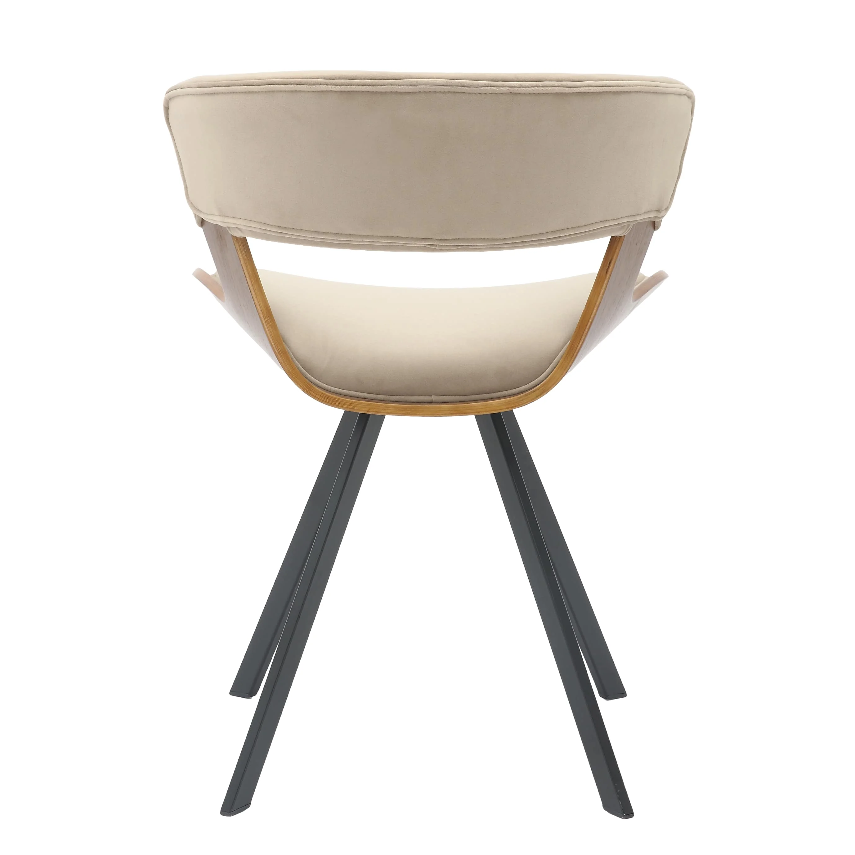 5-Piece Dining Set with Square Dining Table White Sintered Stone Top and 4 Velvet Dining Chairs in Walnut/Light Brown Velvet