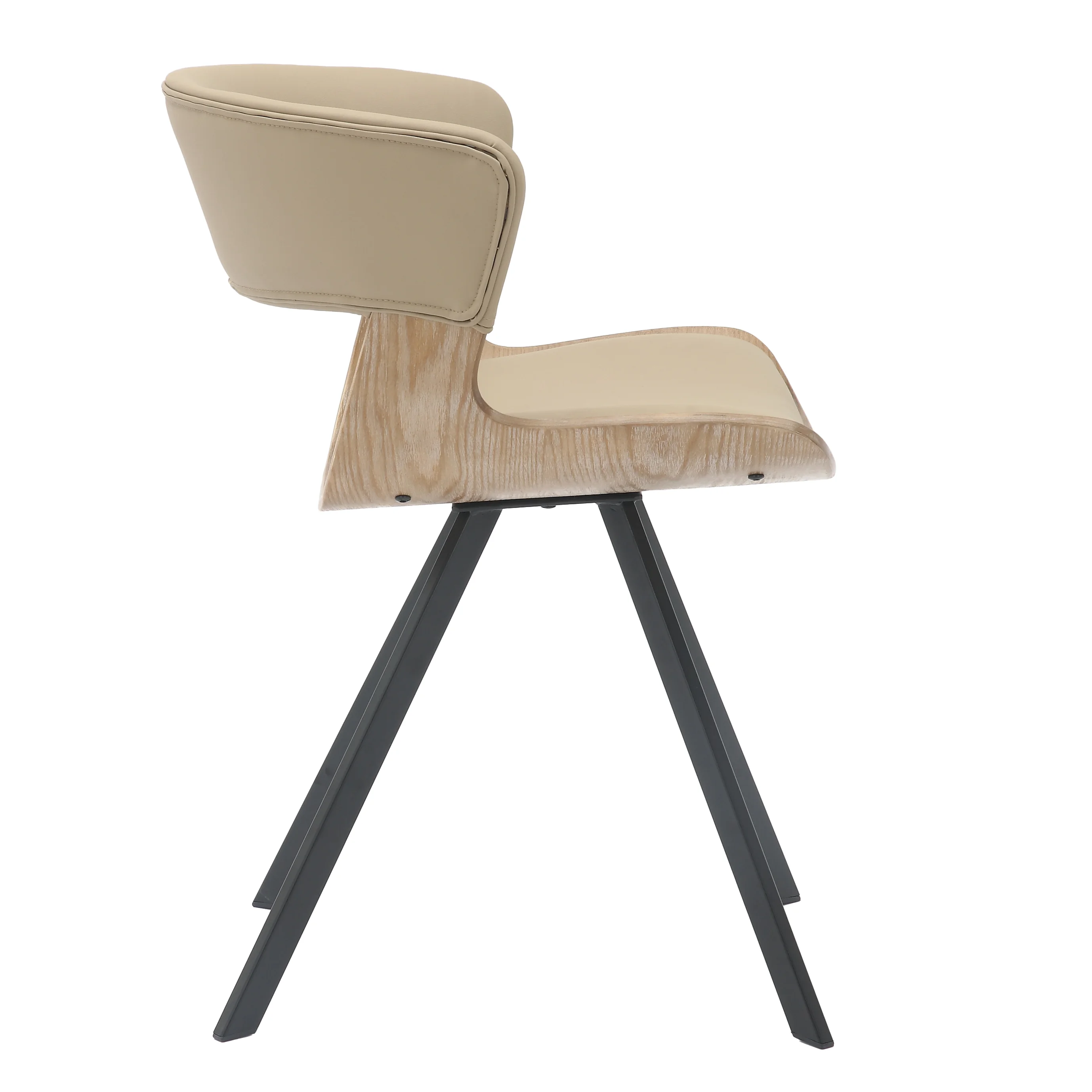 Wooden Dining Chair Modern style Nymia Collection Washed Walnut in Taupe