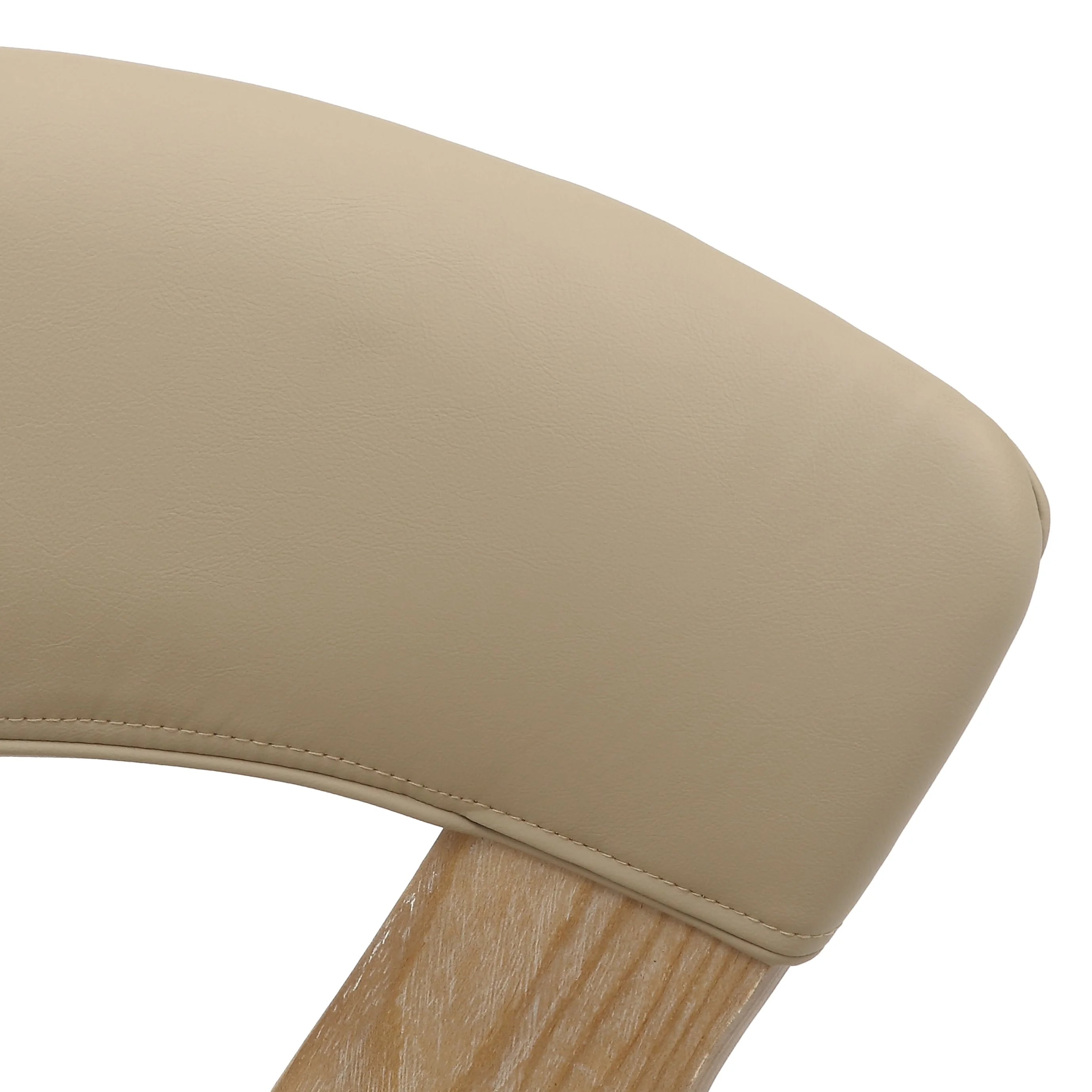 5-Piece Dining Set with Square Wooden Table in Natural Wood and 4 Leather Dining Chairs in Washed Walnut/Taupe