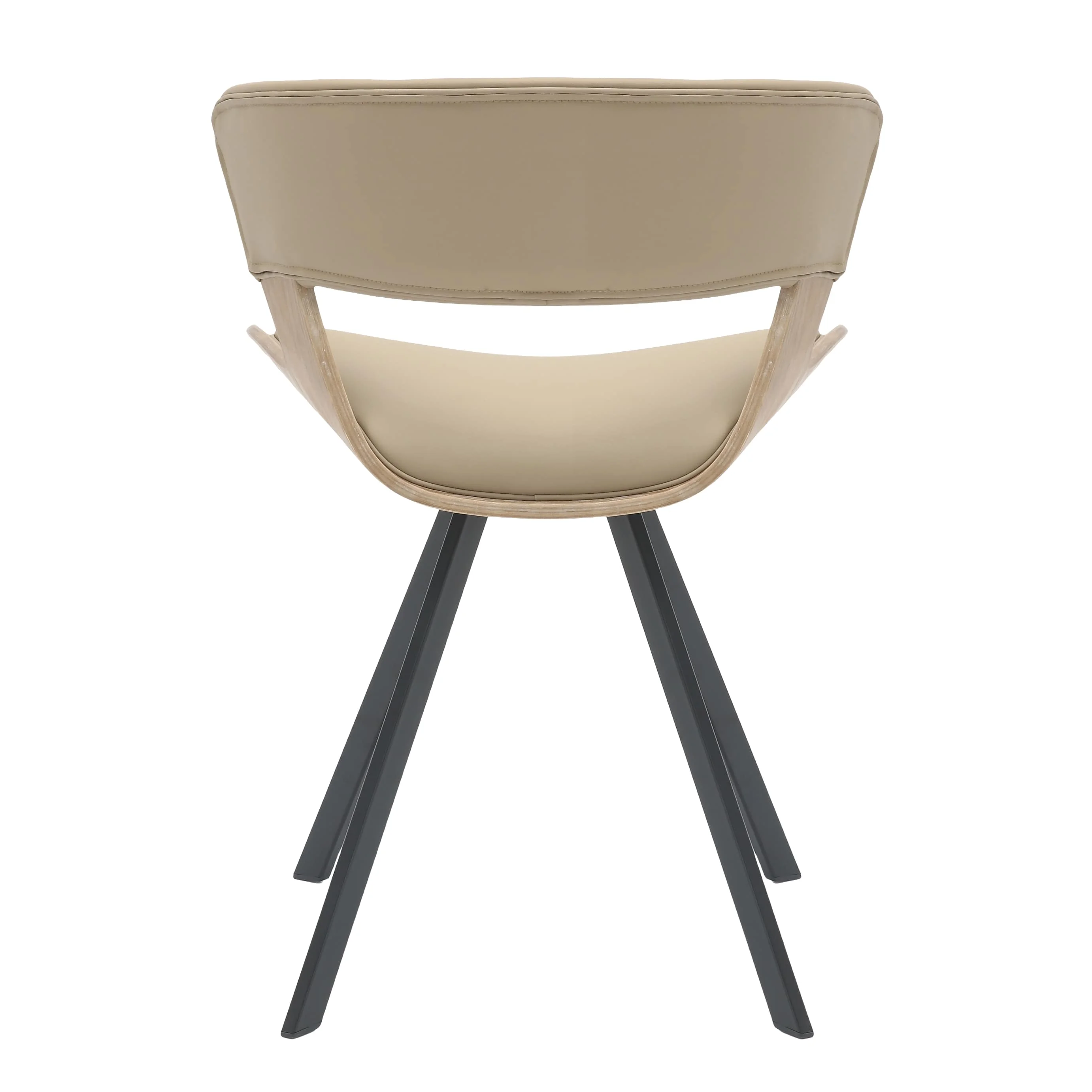 5-Piece Dining Set with Square Dining Table White Sintered Stone Top and 4 Leather Dining Chairs in Washed Walnut/Taupe