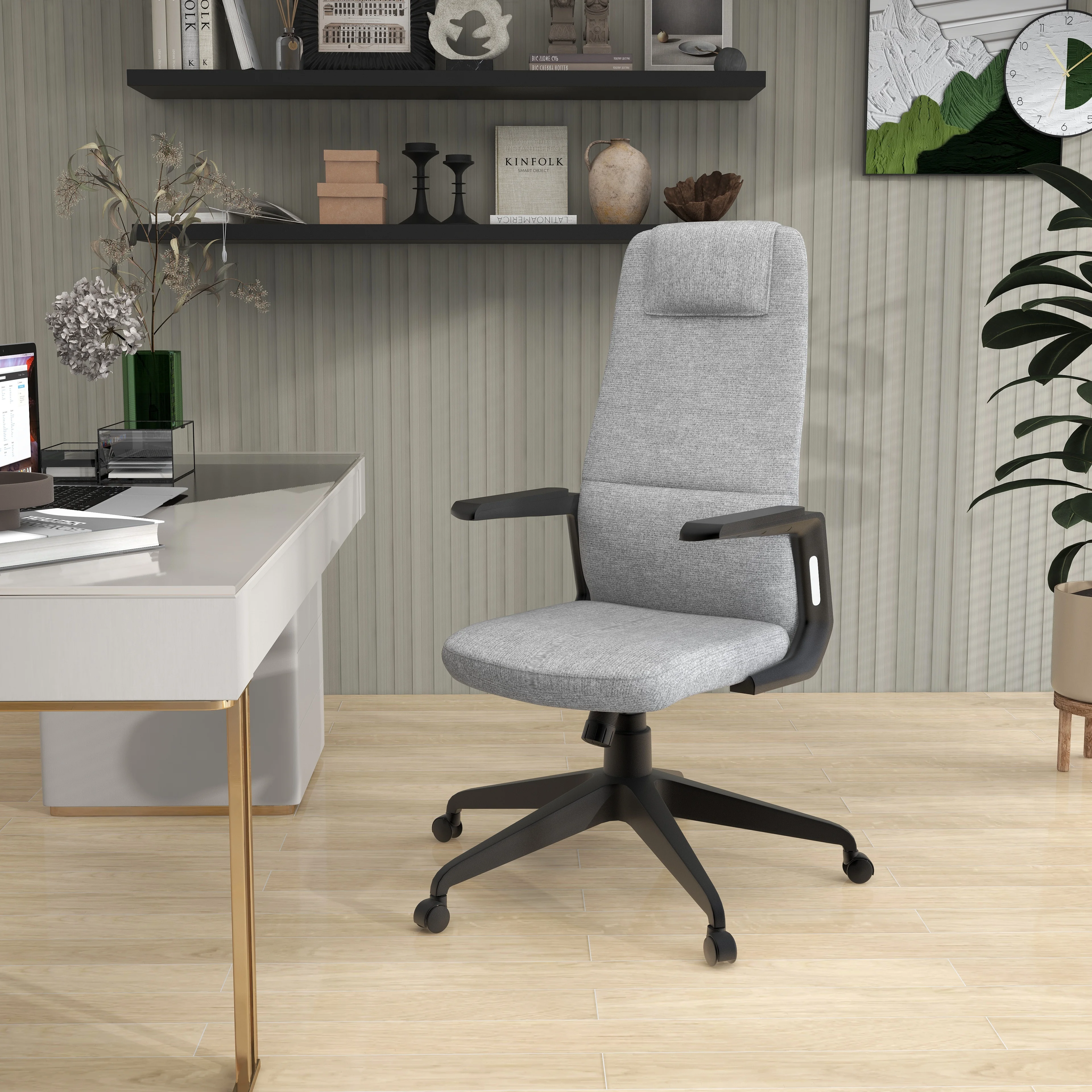 Nexa Collection Modern Office Chair In Grey Fabric