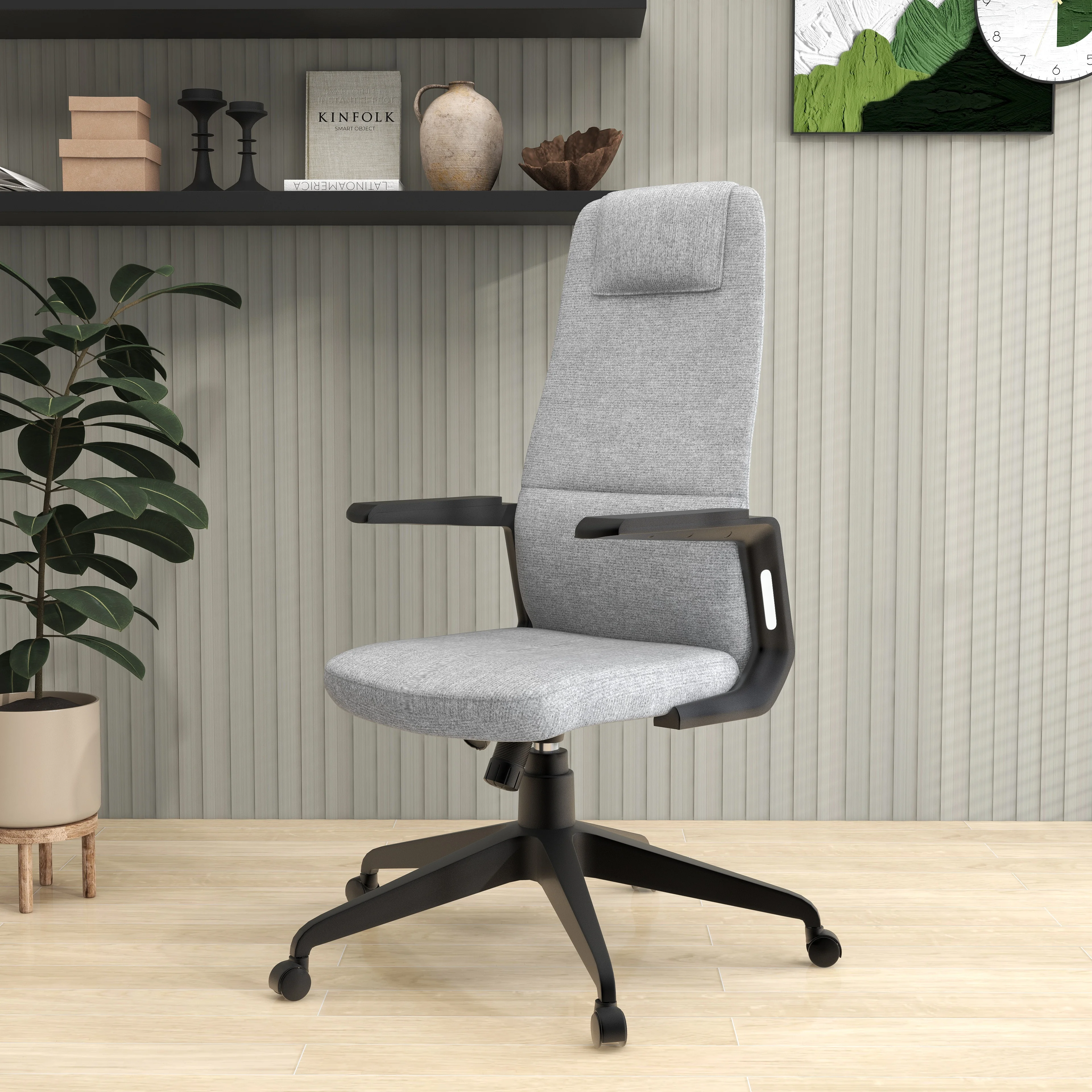 Nexa Collection Modern Office Chair In Grey Fabric