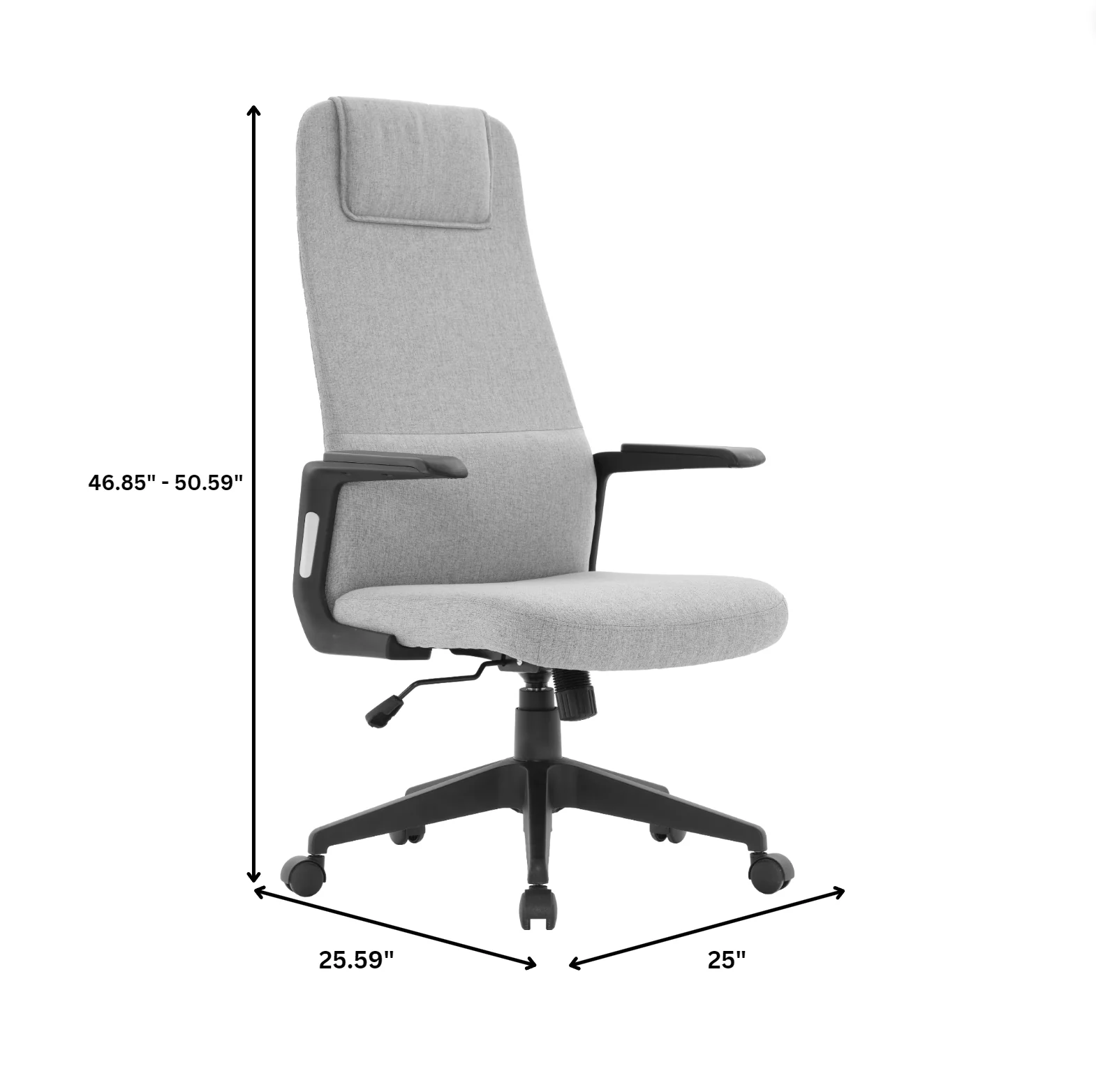 Nexa Collection Modern Office Chair In Grey Fabric