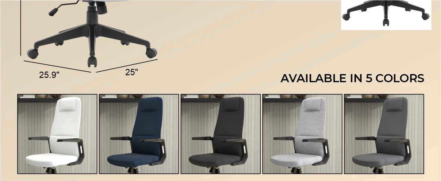 Nexa Collection Modern Office Chair In Grey Fabric