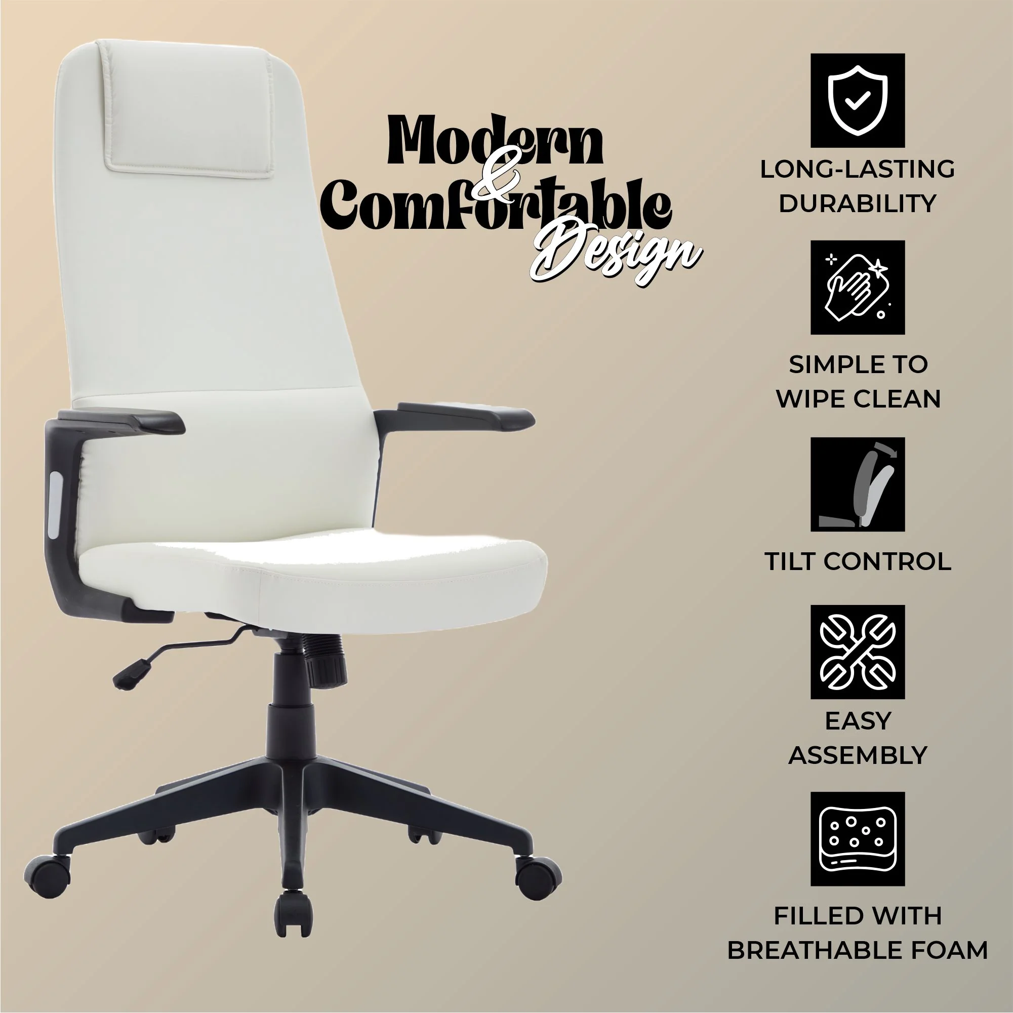 Nexa Collection Modern Office Chair In White