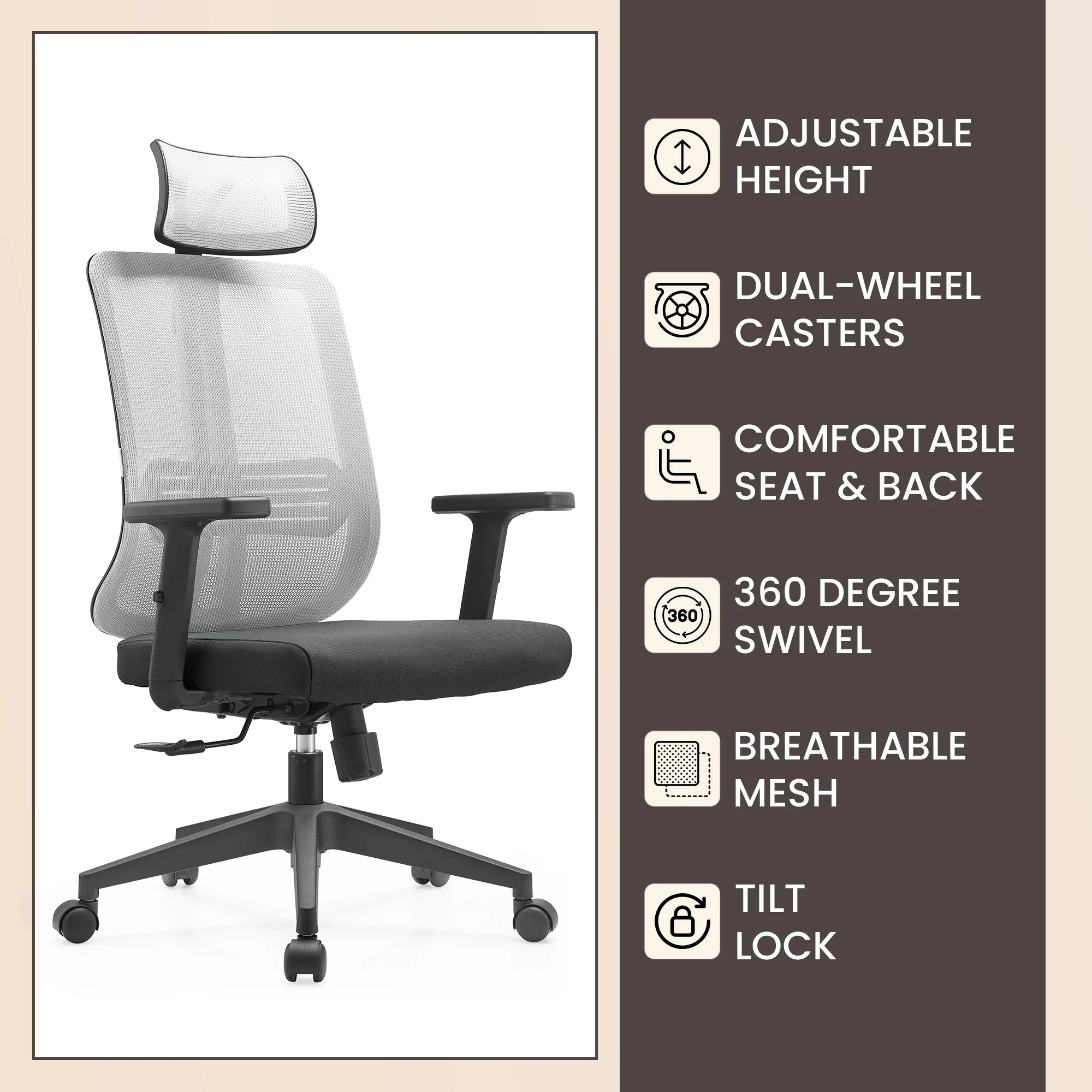 Office Nift Series Office Task Chair In White