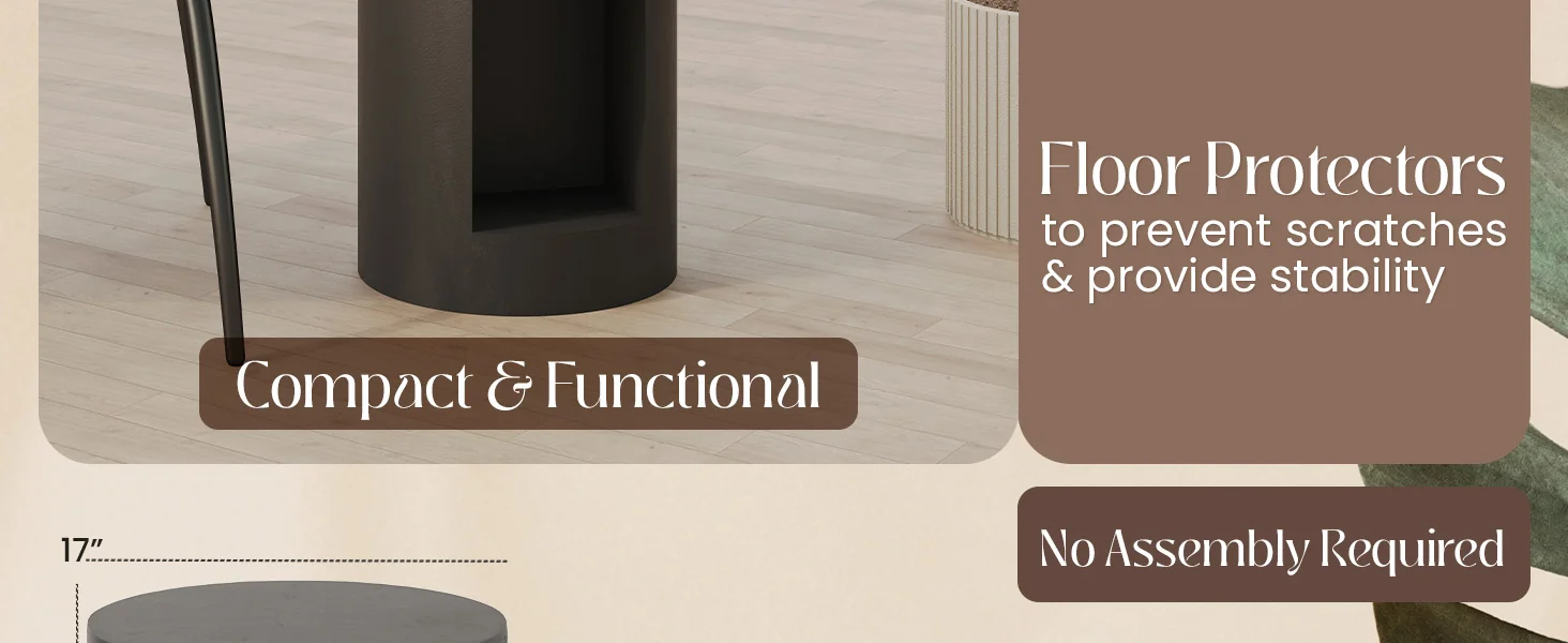 Modern Side End Table Nook Series In Black