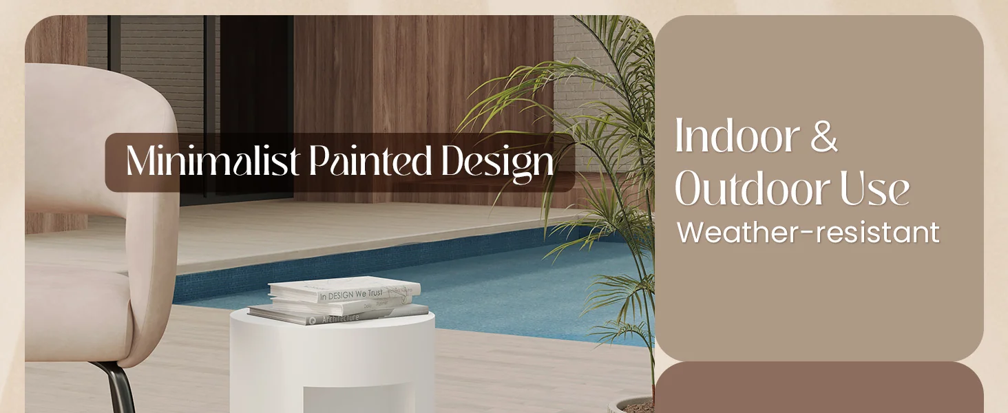 Modern Side End Table Nook Series In White