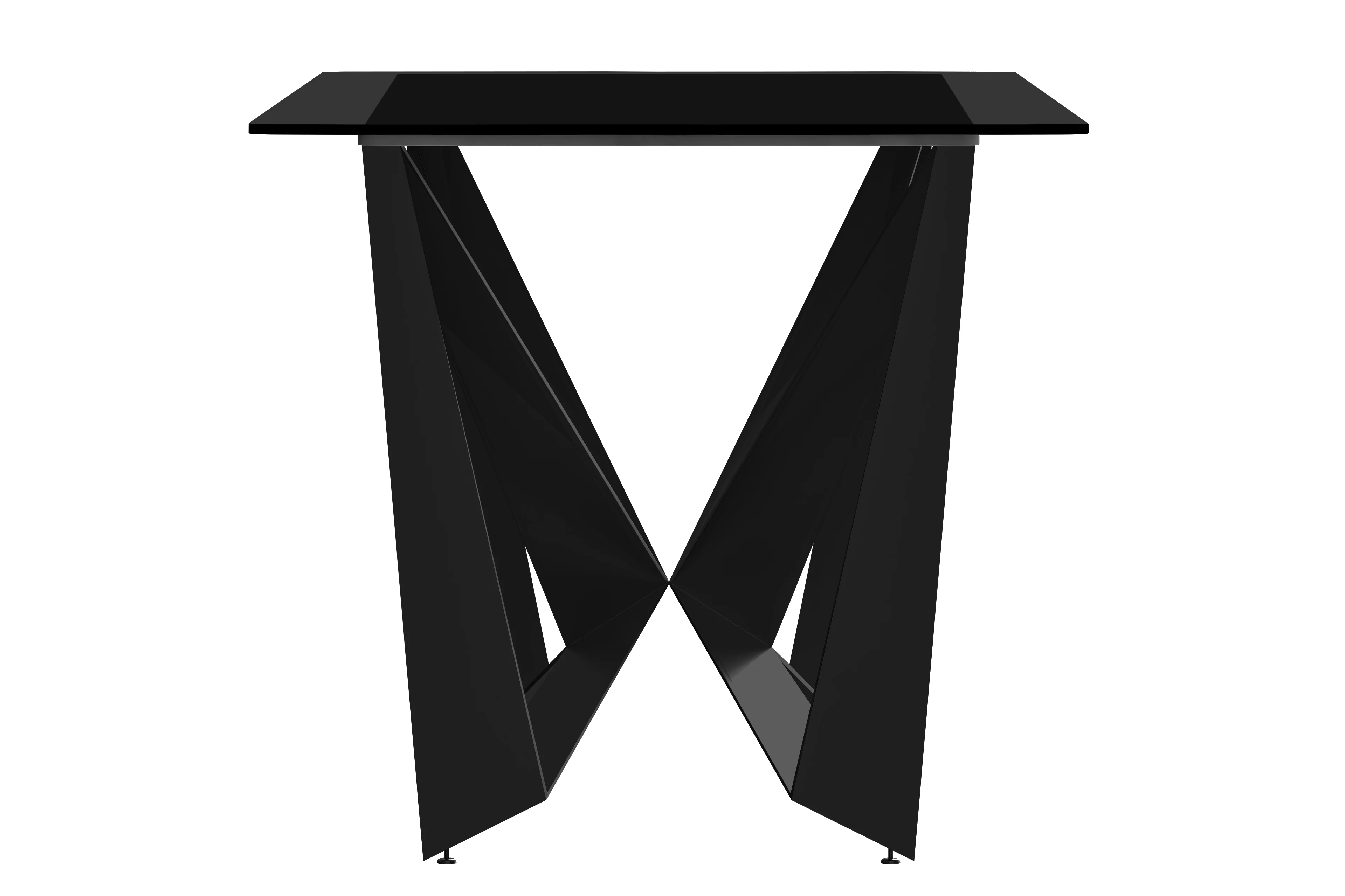 Nuvor Series Modern Dining Table Black Base, With 55 Black Glass Top