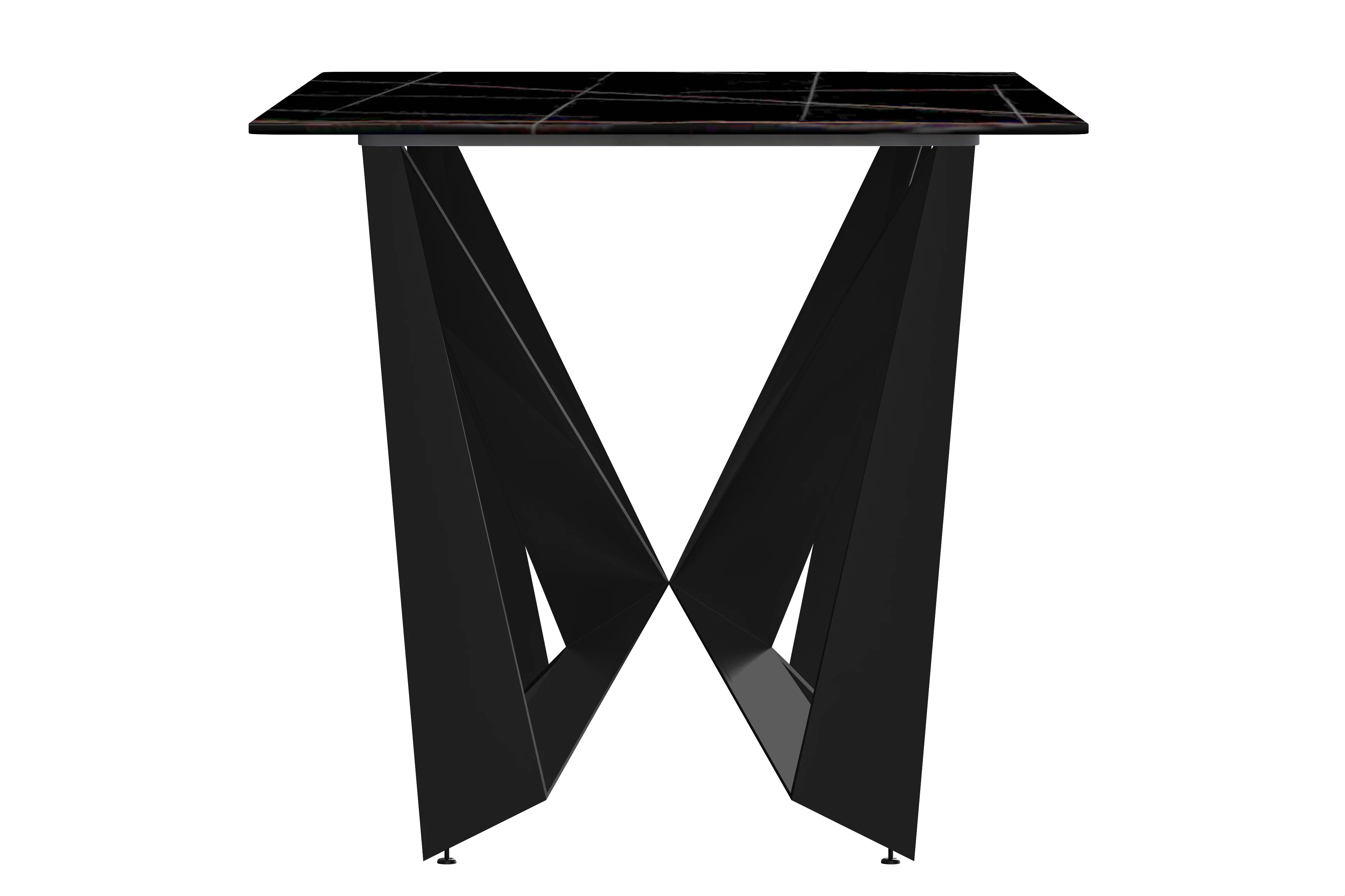 Nuvor Series Modern Dining Table Black Base, With 55 Black/Gold Sintered Stone Top