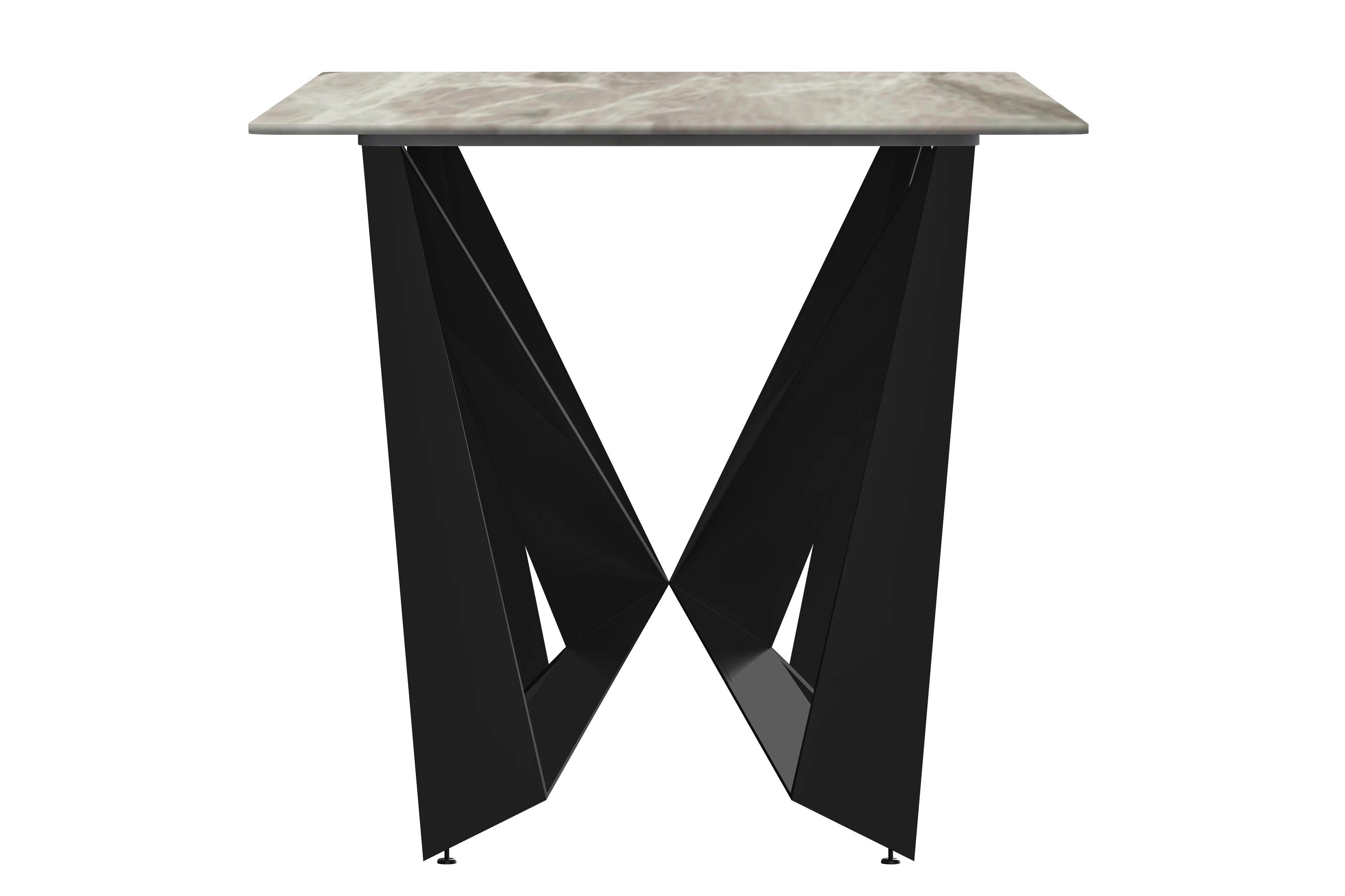 Nuvor Series Modern Dining Table Black Base, With 55 Deep Grey Sintered Stone Top
