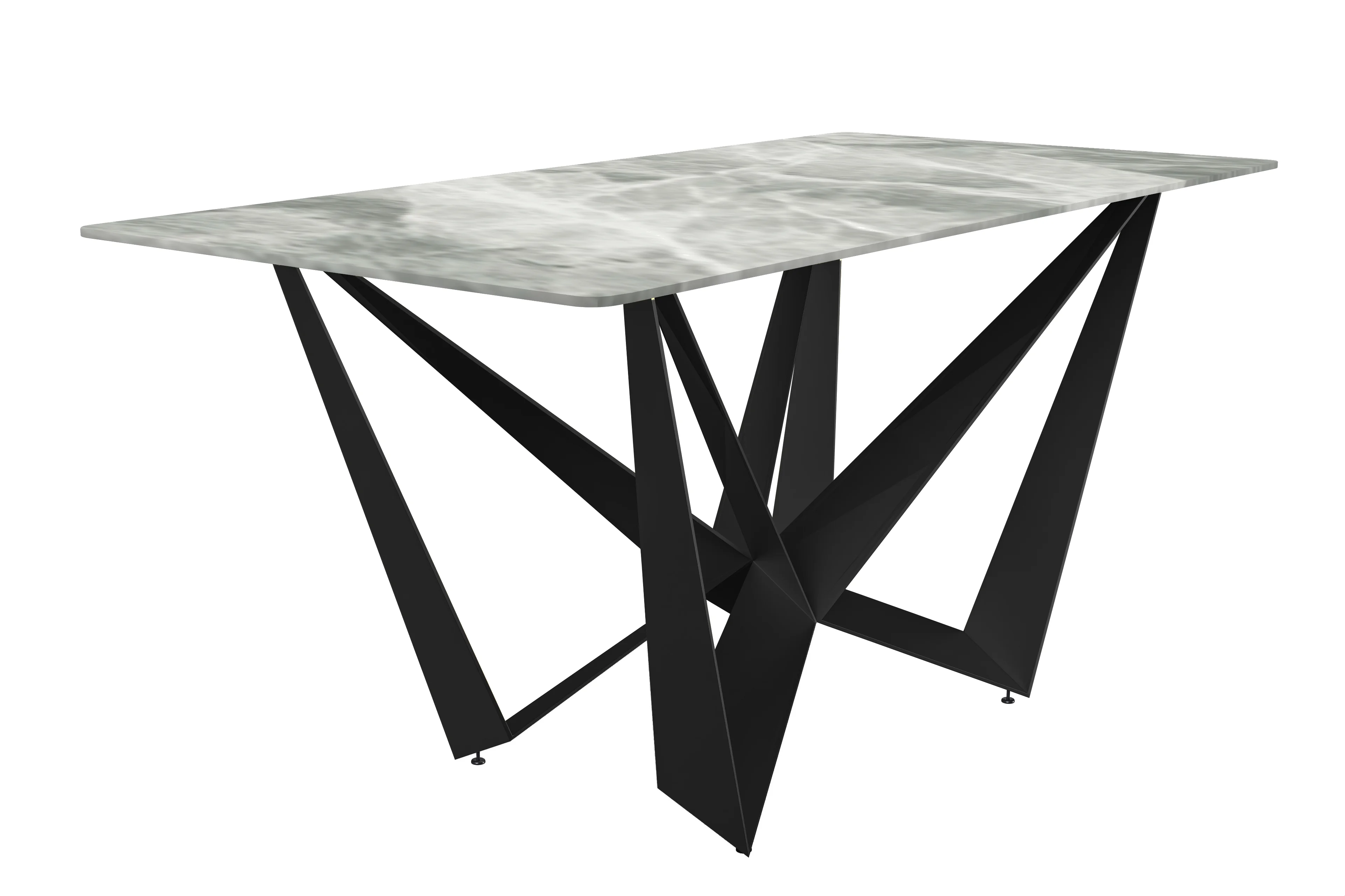 Nuvor Series Modern Dining Table Black Base, With 55 Light Grey Sintered Stone Top