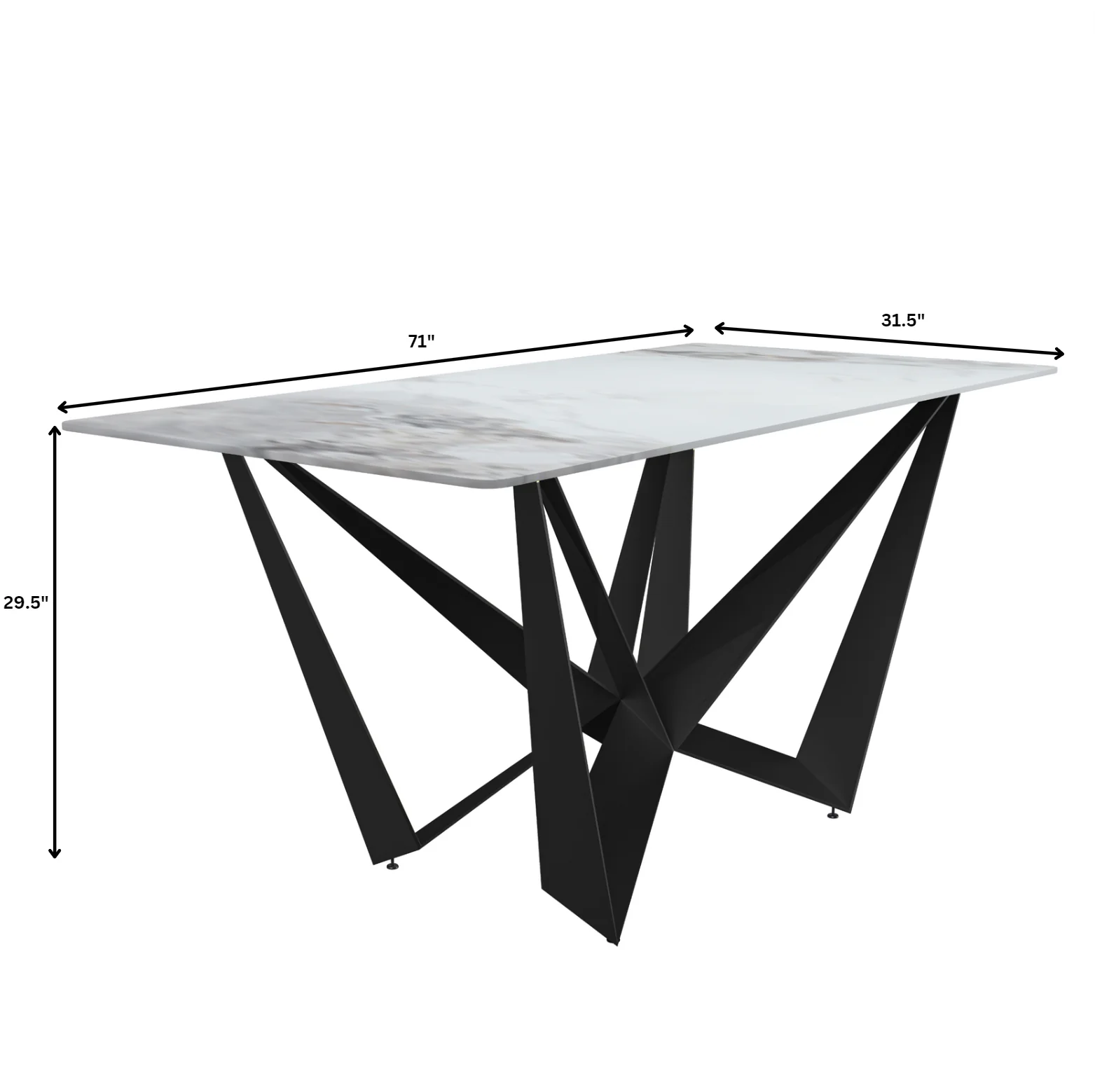 Nuvor Series Modern Dining Table Black Base, With 55 Medium Grey Sintered Stone Top