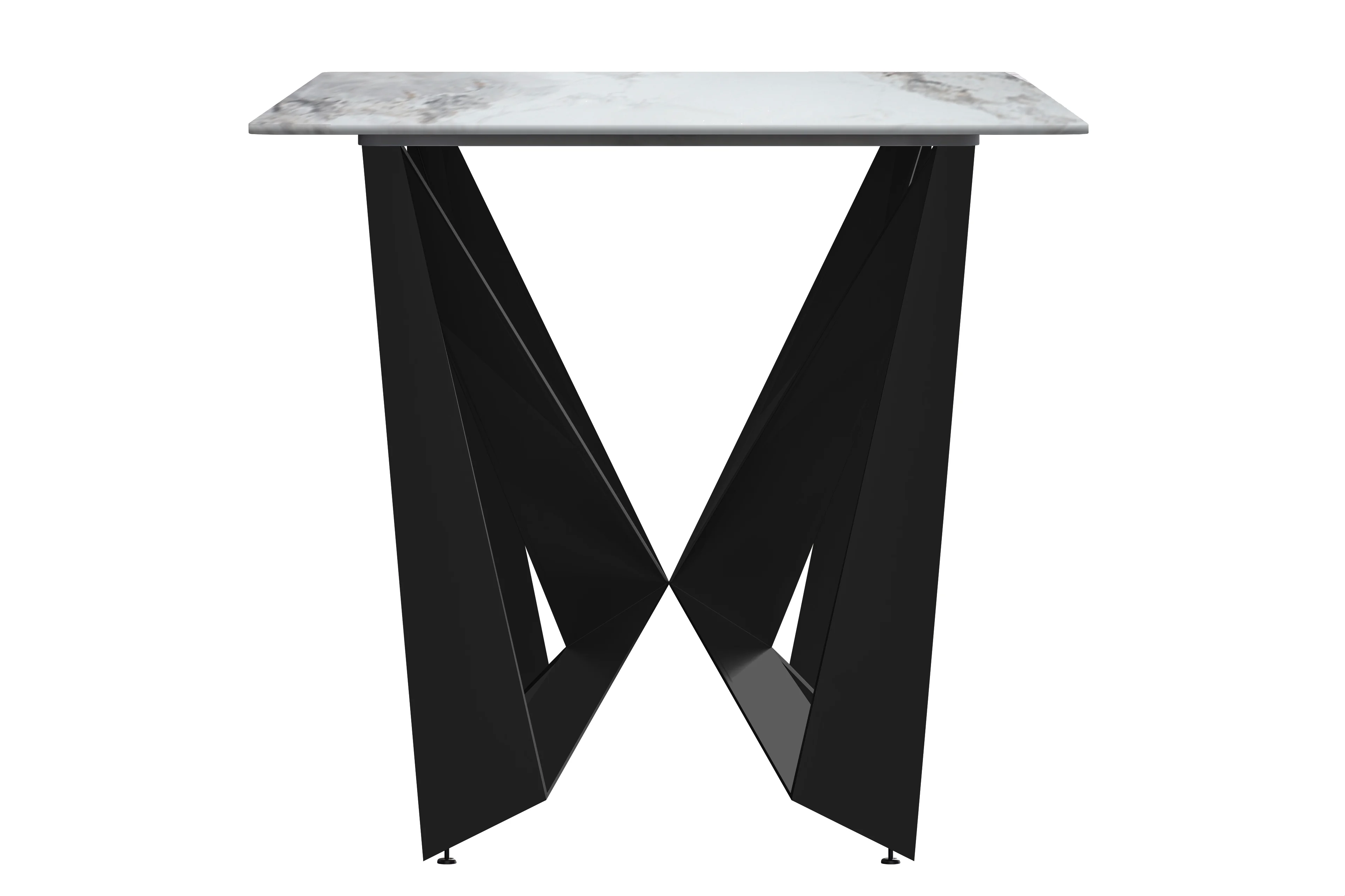 Nuvor Series Modern Dining Table Black Base, With 55 Medium Grey Sintered Stone Top