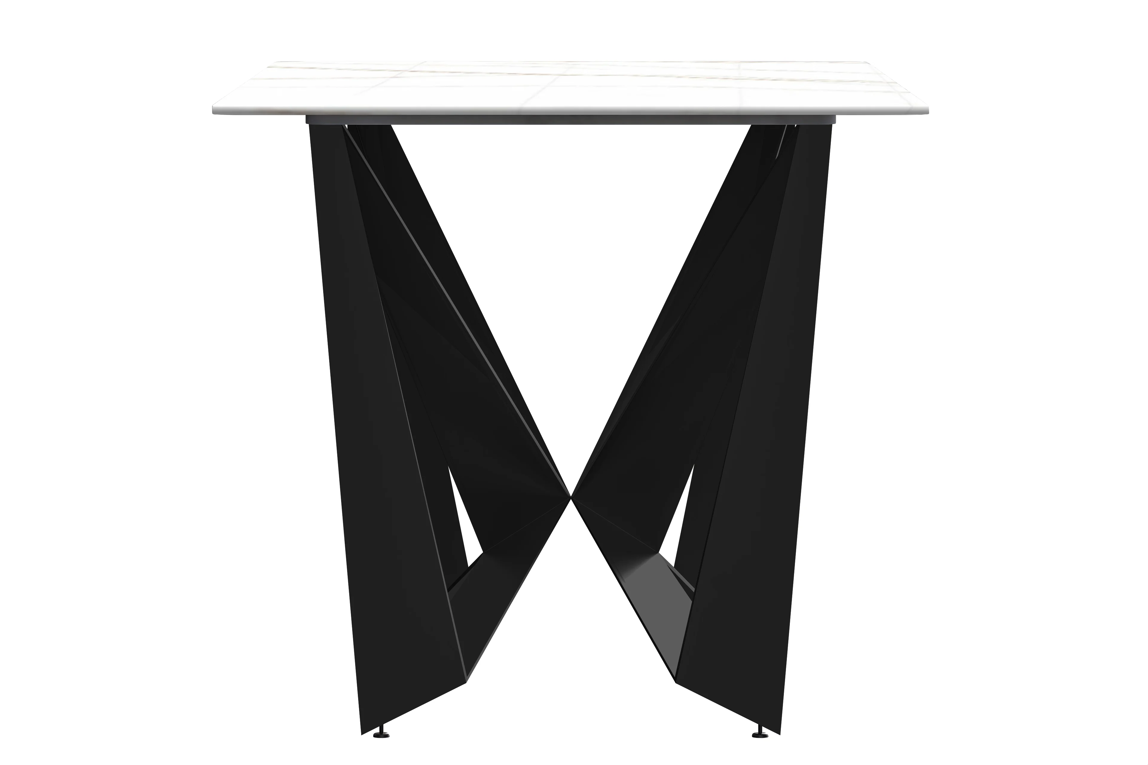 Nuvor Series Modern Dining Table Black Base, With 55 White/Gold Sintered Stone Top