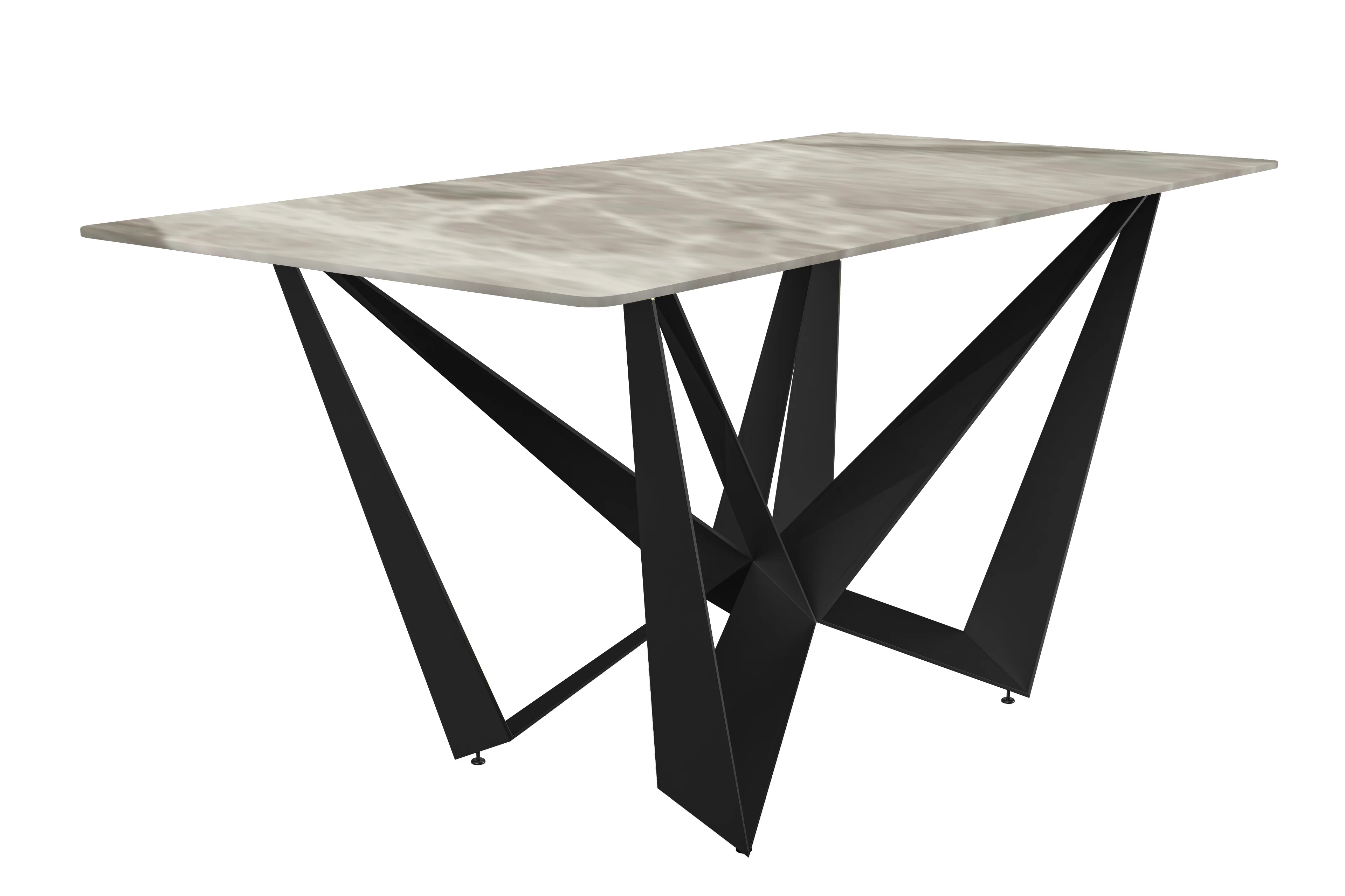 Nuvor Series Modern Dining Table Black Base, With 62 Deep Grey Sintered Stone Top