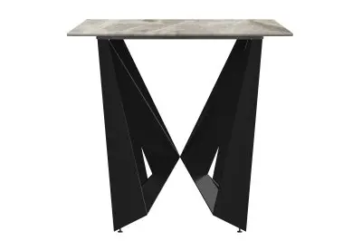 Nuvor Series Modern Dining Table Black Base, With 62 Deep Grey Sintered Stone Top