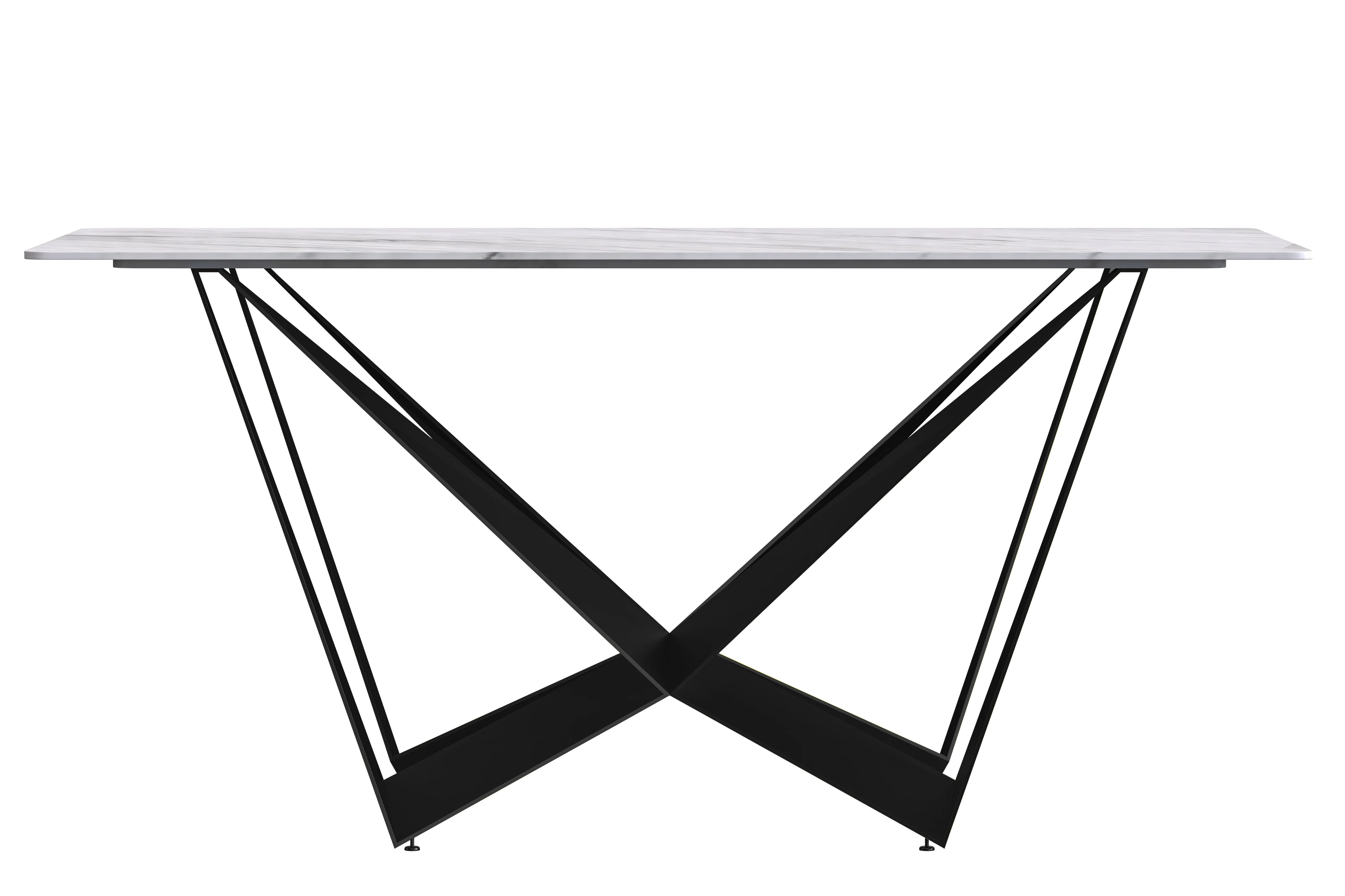 Nuvor Series Modern Dining Table Black Base, With 62 White Sintered Stone Top
