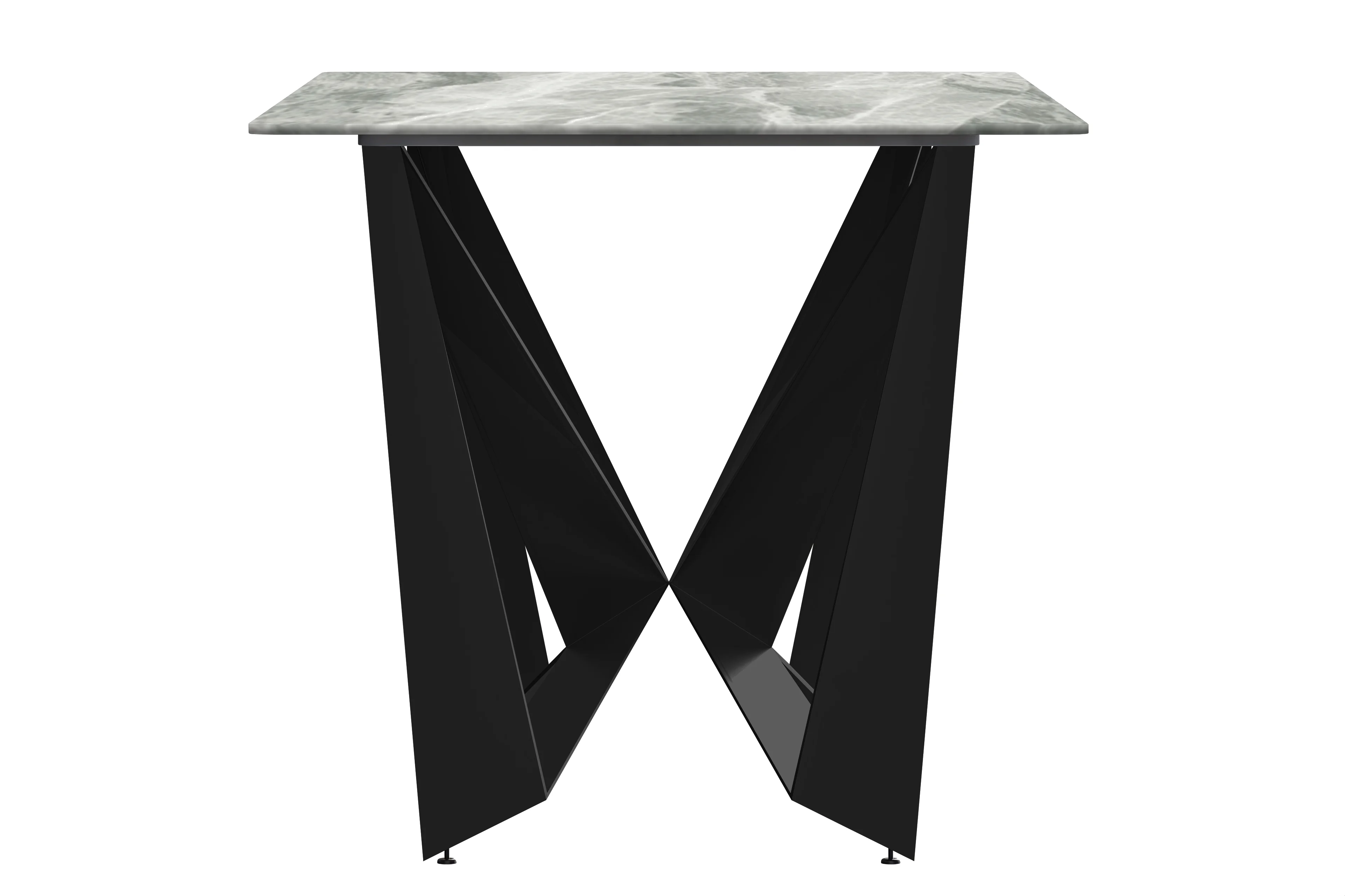 Nuvor Series Modern Dining Table Black Base, With 71 Light Grey Sintered Stone Top