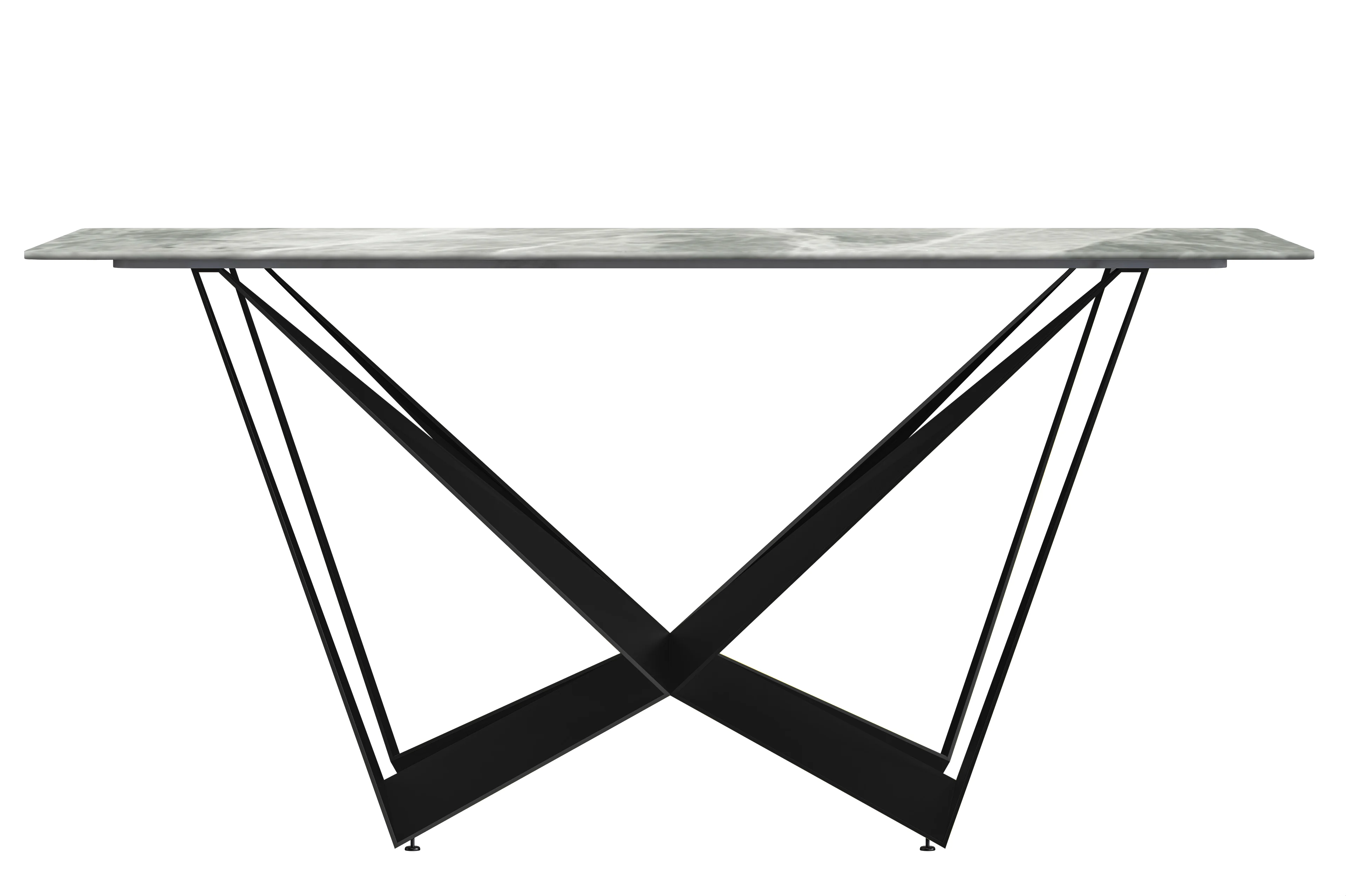Nuvor Series Modern Dining Table Black Base, With 71 Light Grey Sintered Stone Top