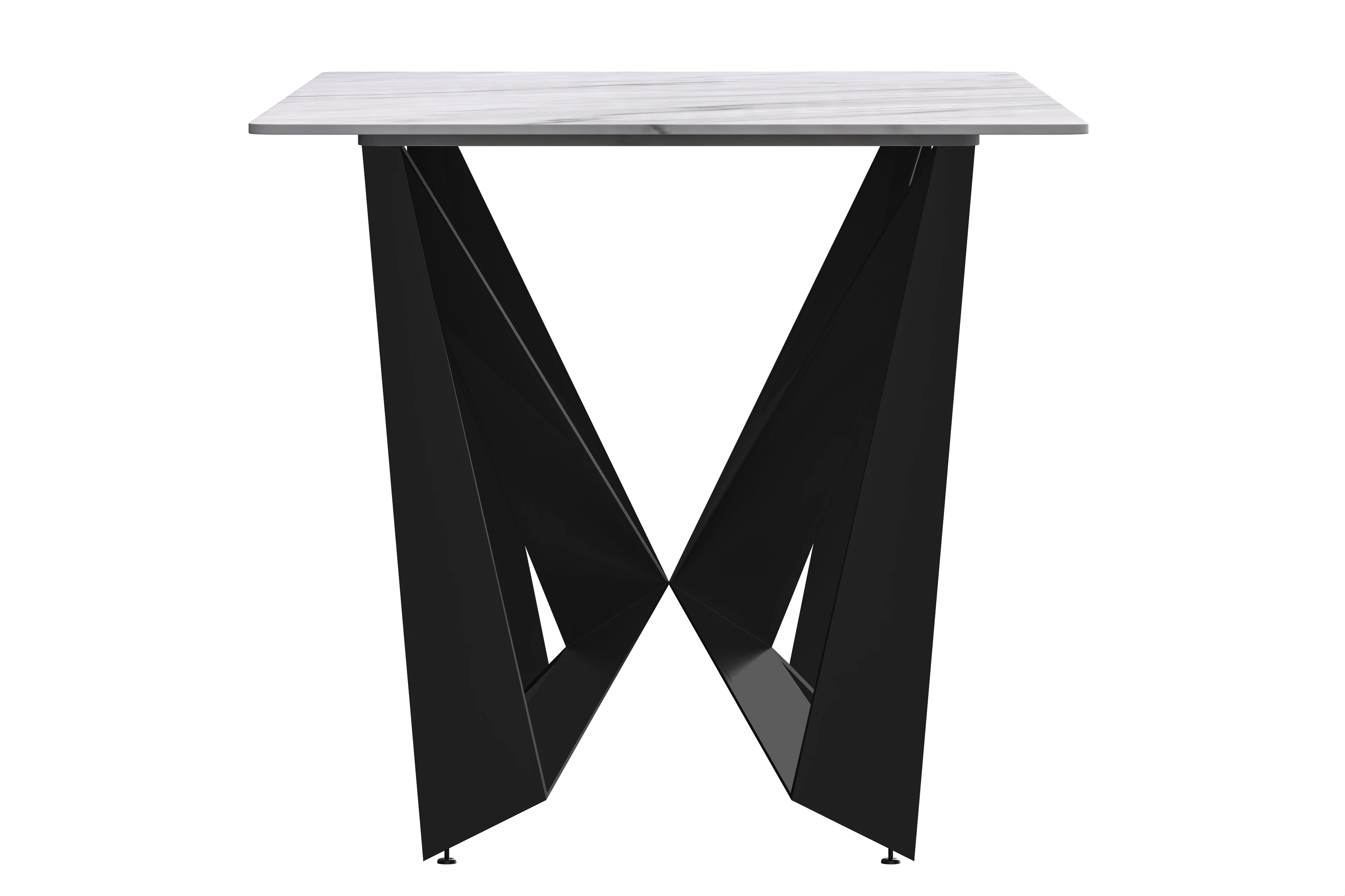 Nuvor Series Modern Dining Table Black Base, With 71 White Sintered Stone Top