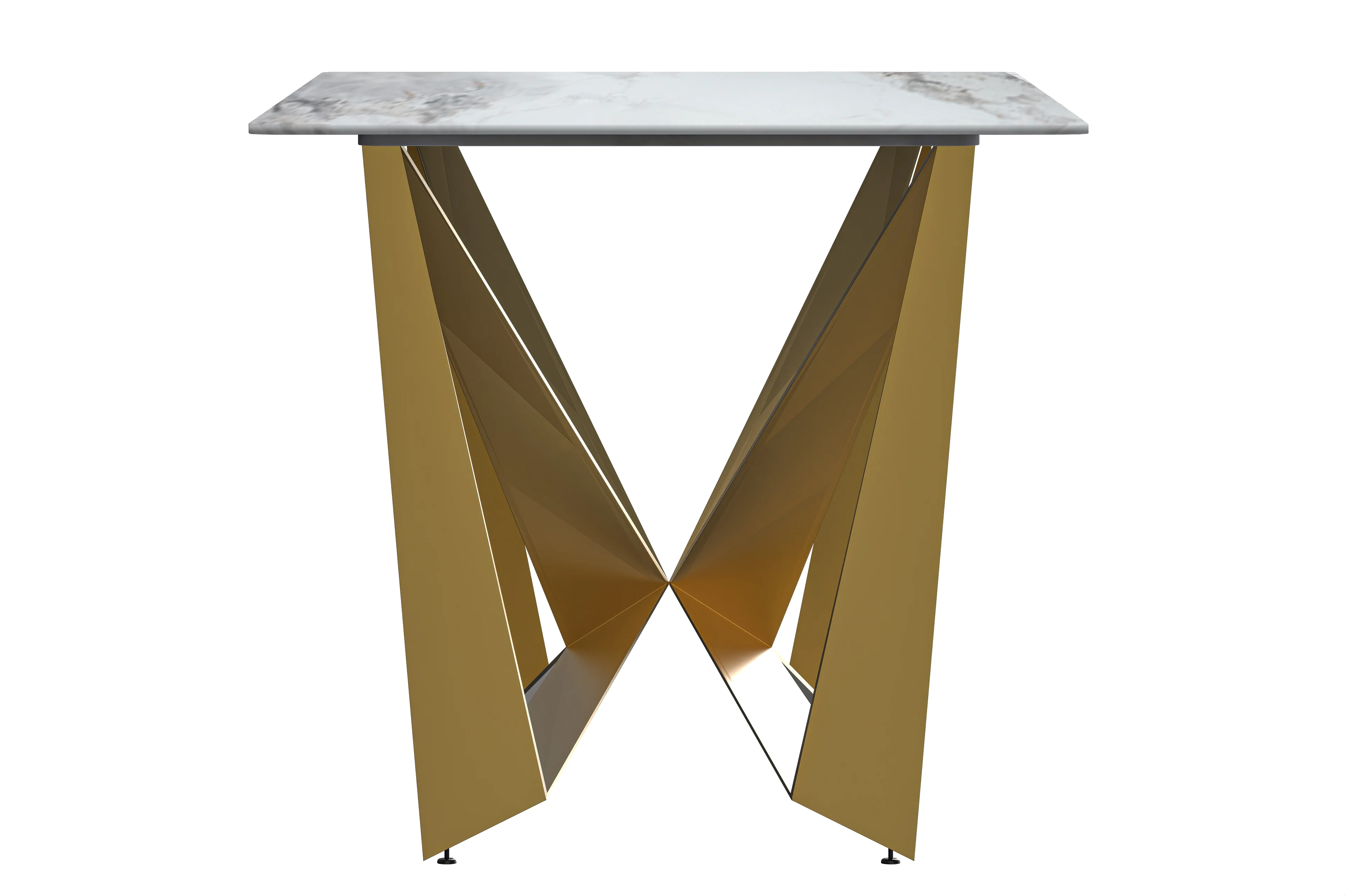 Nuvor Mid-Century Modern Dining Table with a 55 Rectangular Medium Grey Top and Gold Steel Base