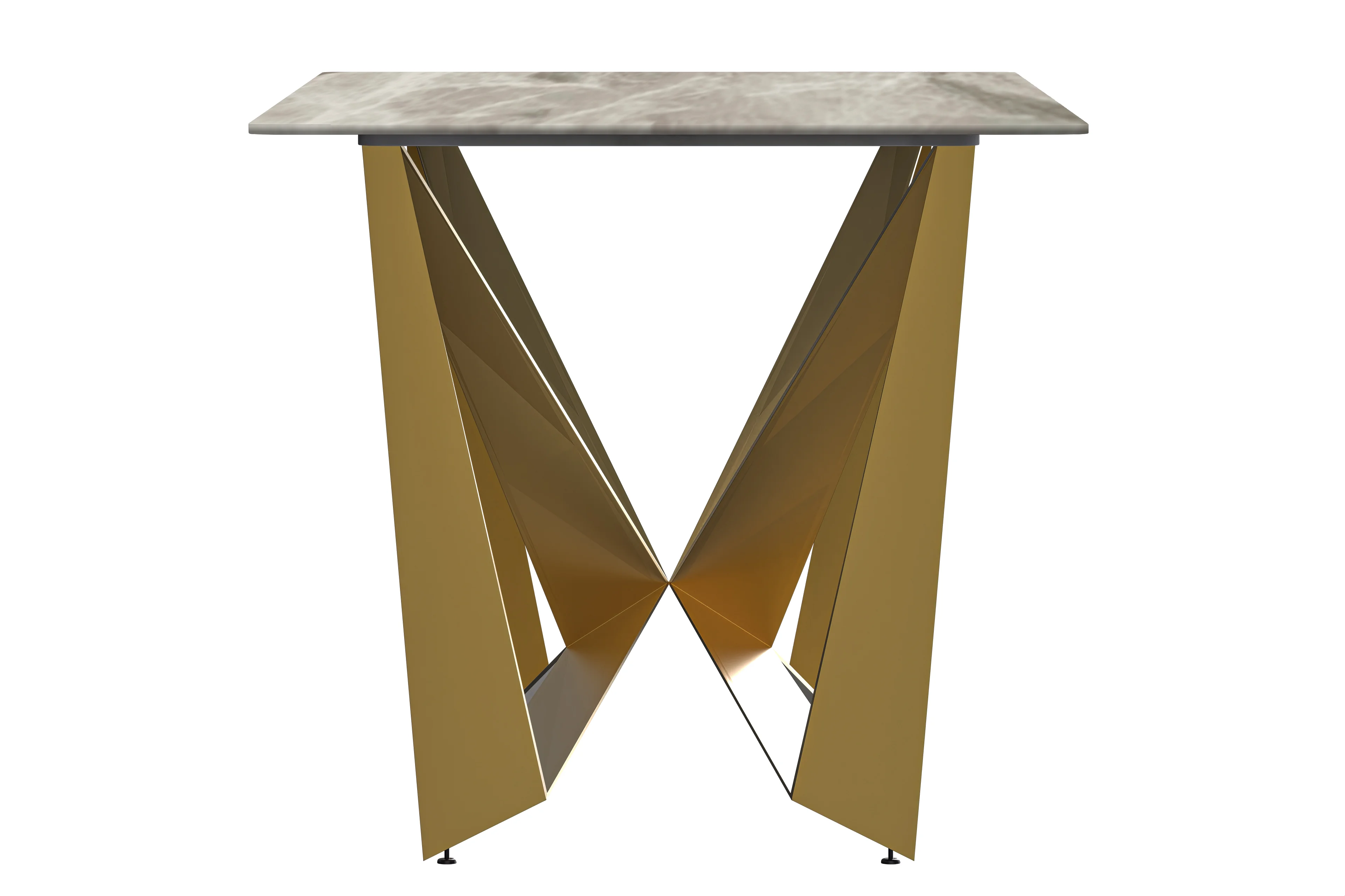 Nuvor Series Modern Dining Table Gold Base, With 62 Deep Grey Sintered Stone Top