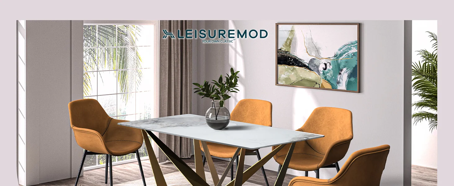 Nuvor Series Modern Dining Table Gold Base, With 62 Medium Grey Sintered Stone Top