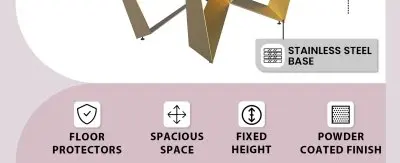 Nuvor Series Modern Dining Table Gold Base, With 71 Black/Gold Sintered Stone Top