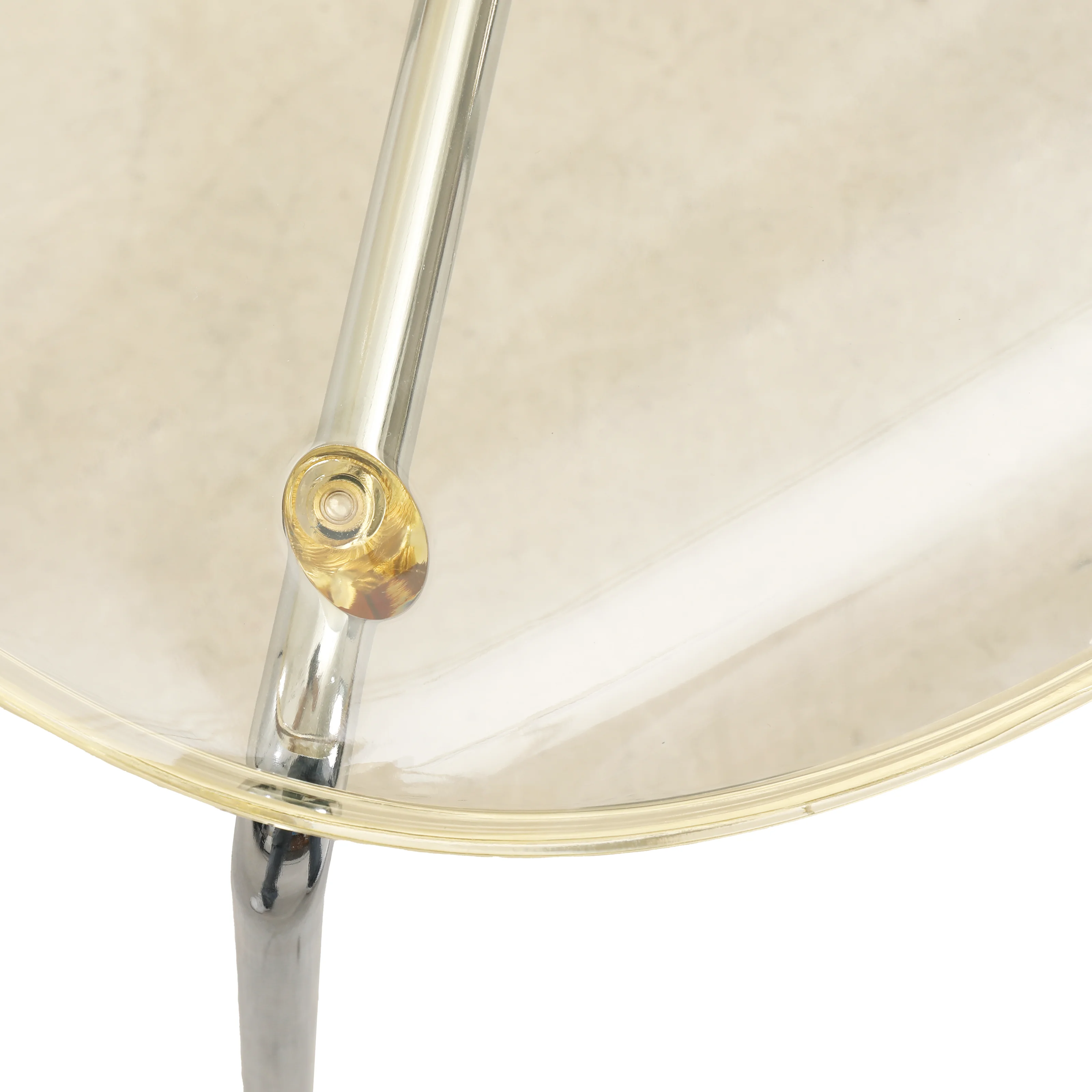 5-Piece Dining Set Round White MDF Dining Table and 4 Plastic Dining Chairs with Chrome Legs