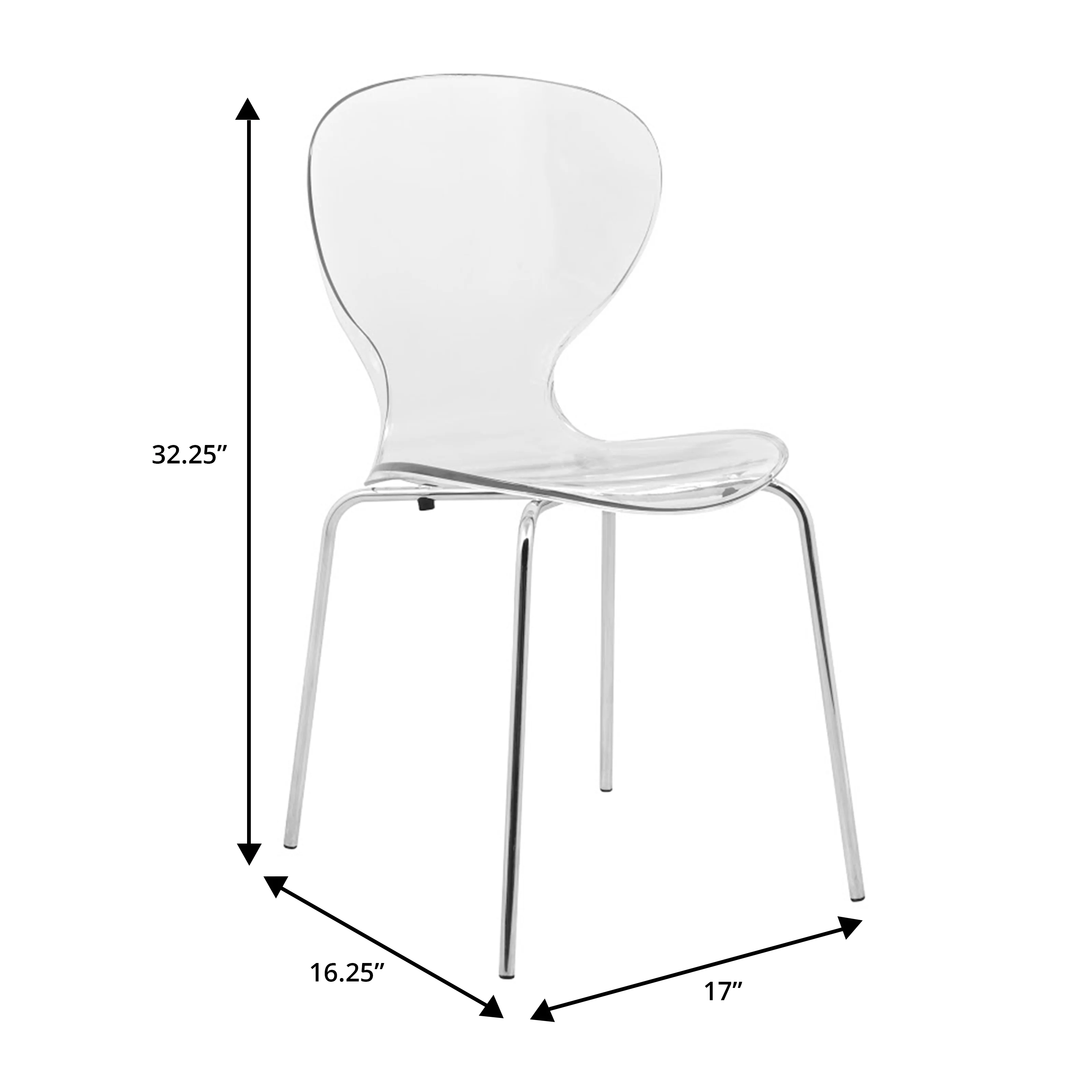 5-Piece Dining Set Round White MDF Dining Table and 4 Plastic Dining Chairs with Chrome Legs