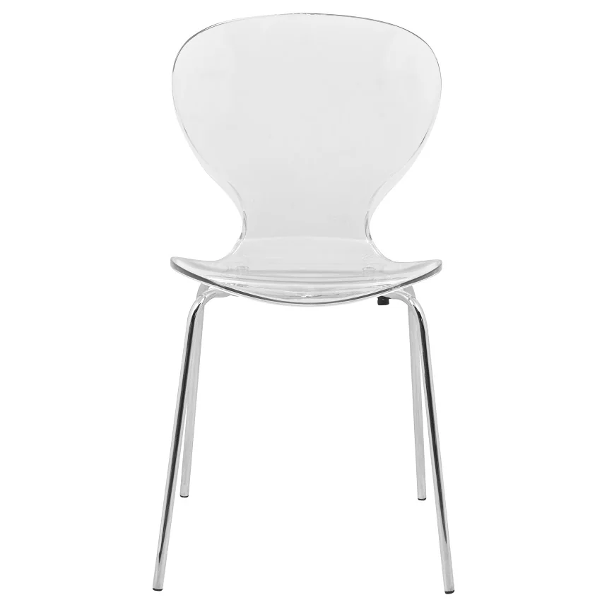 Modern Oyster Transparent Side Chair, Set of 4
