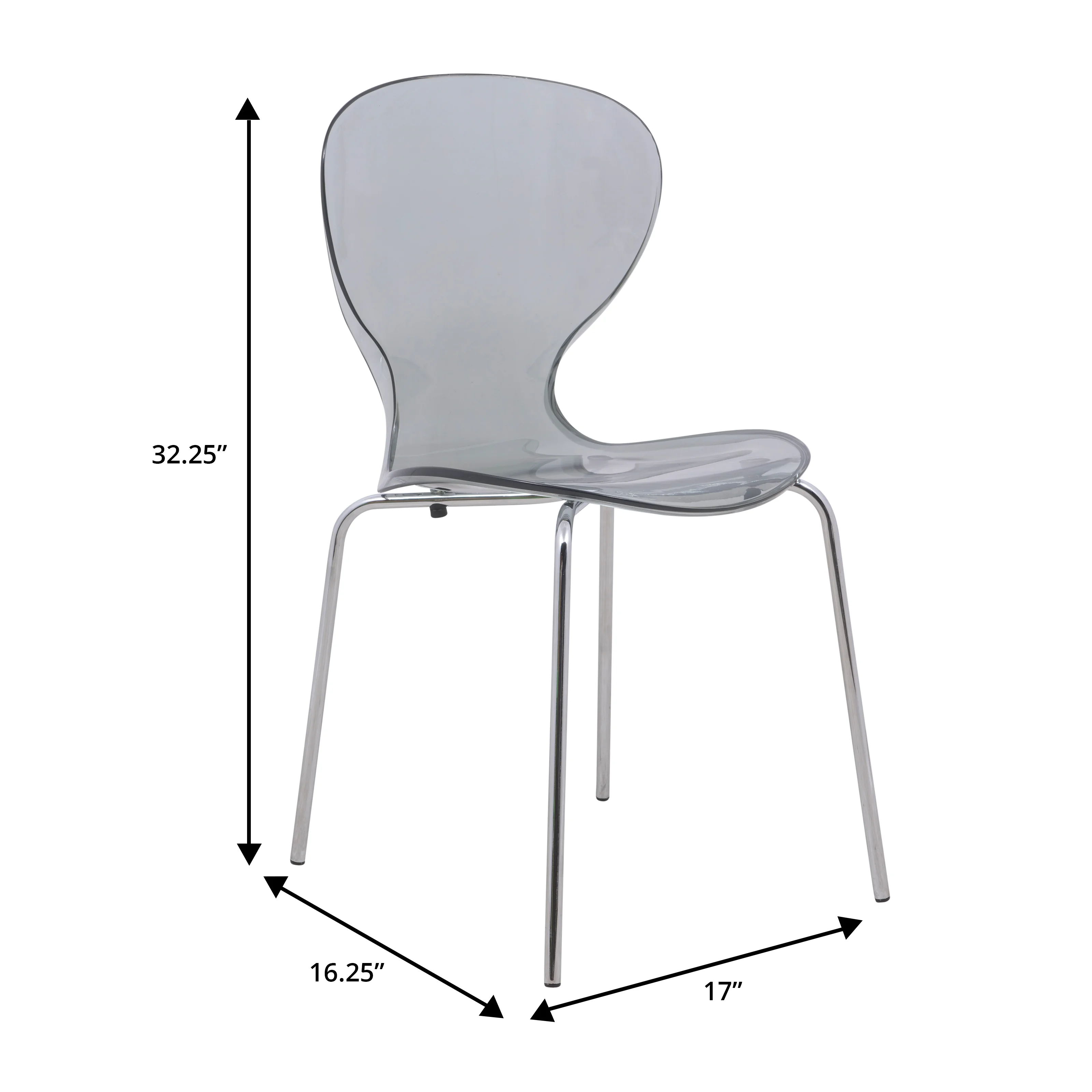 5-Piece Dining Set Round White MDF Dining Table and 4 Plastic Dining Chairs with Chrome Legs