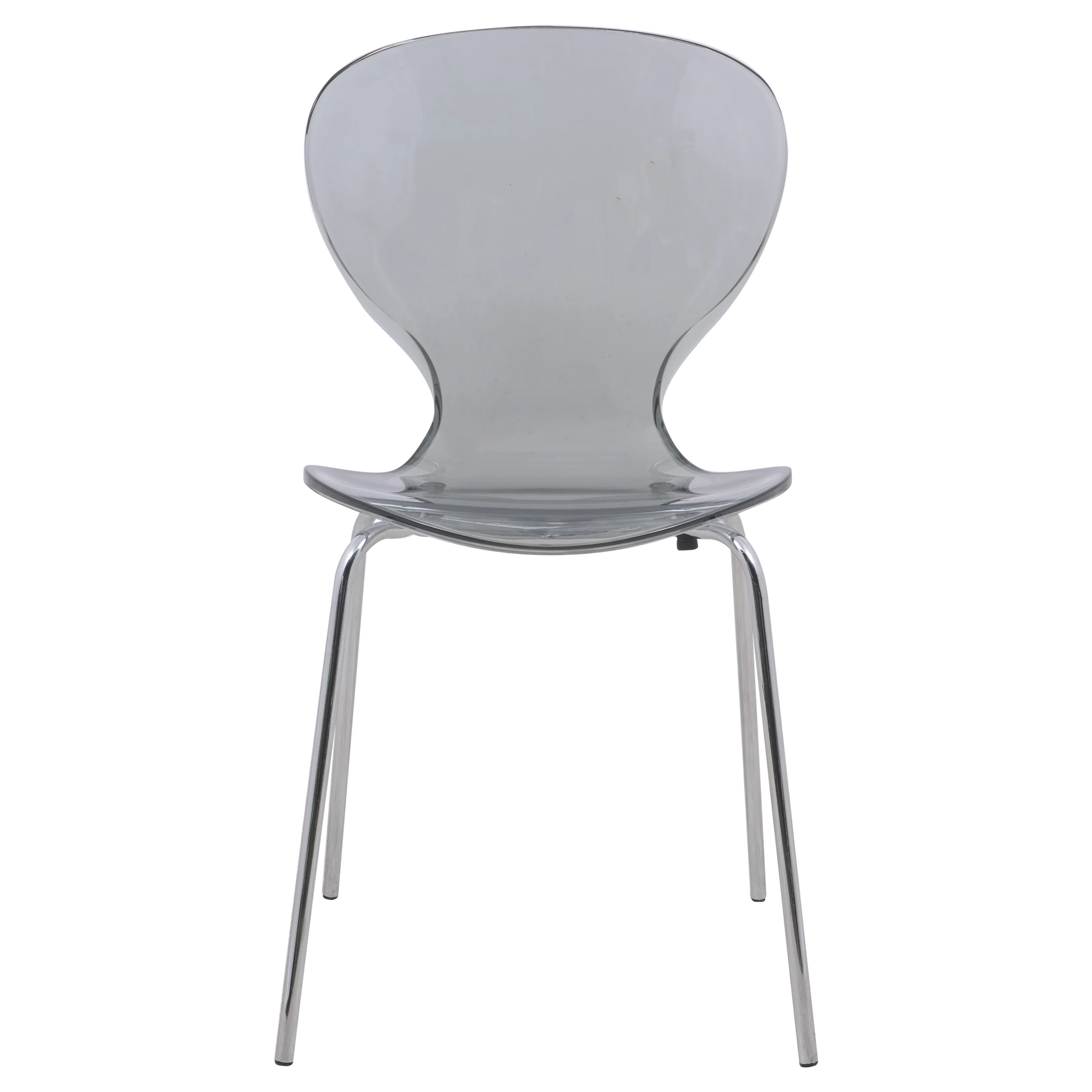 Modern Oyster Transparent Side Chair, Set of 4