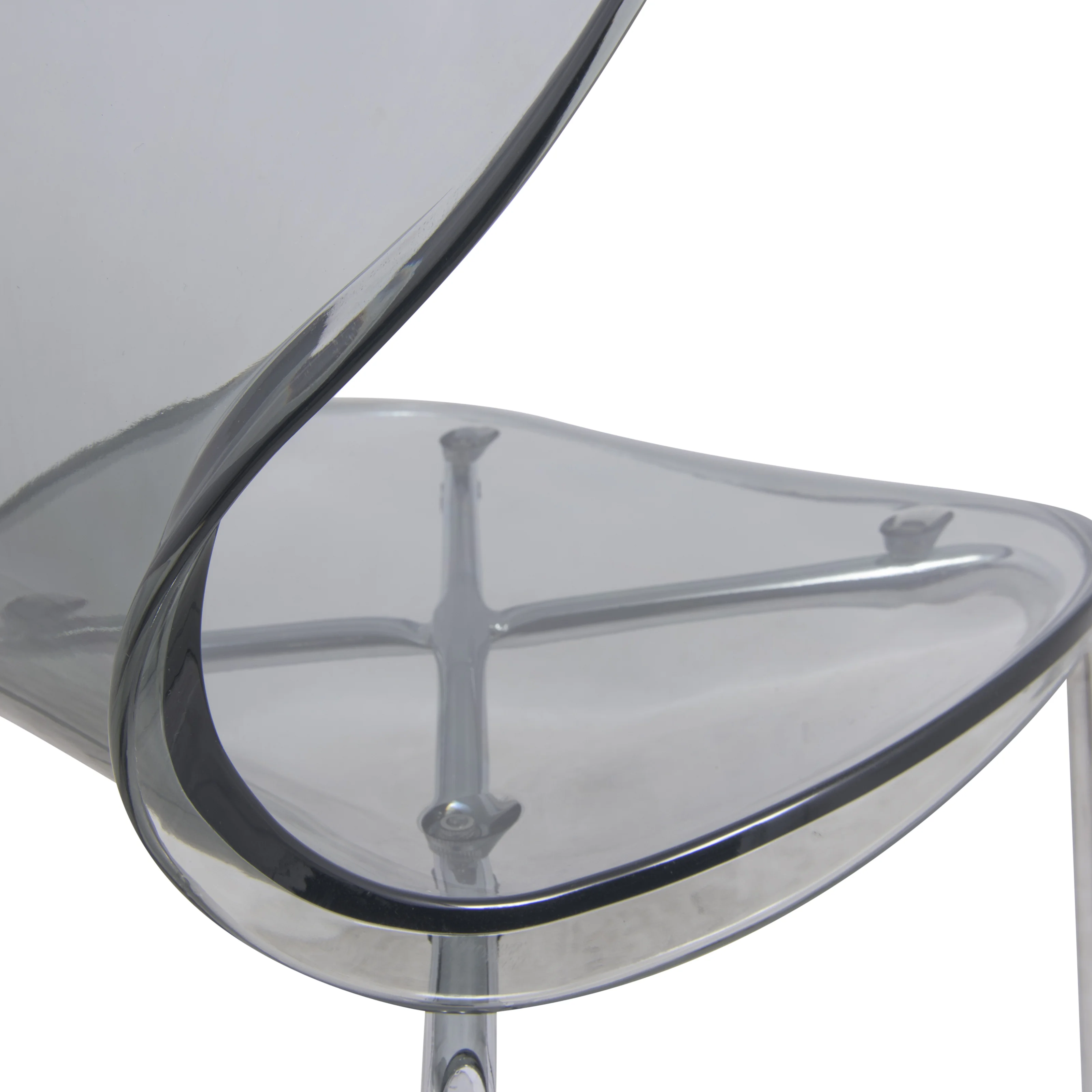Modern Oyster Transparent Side Chair, Set of 4