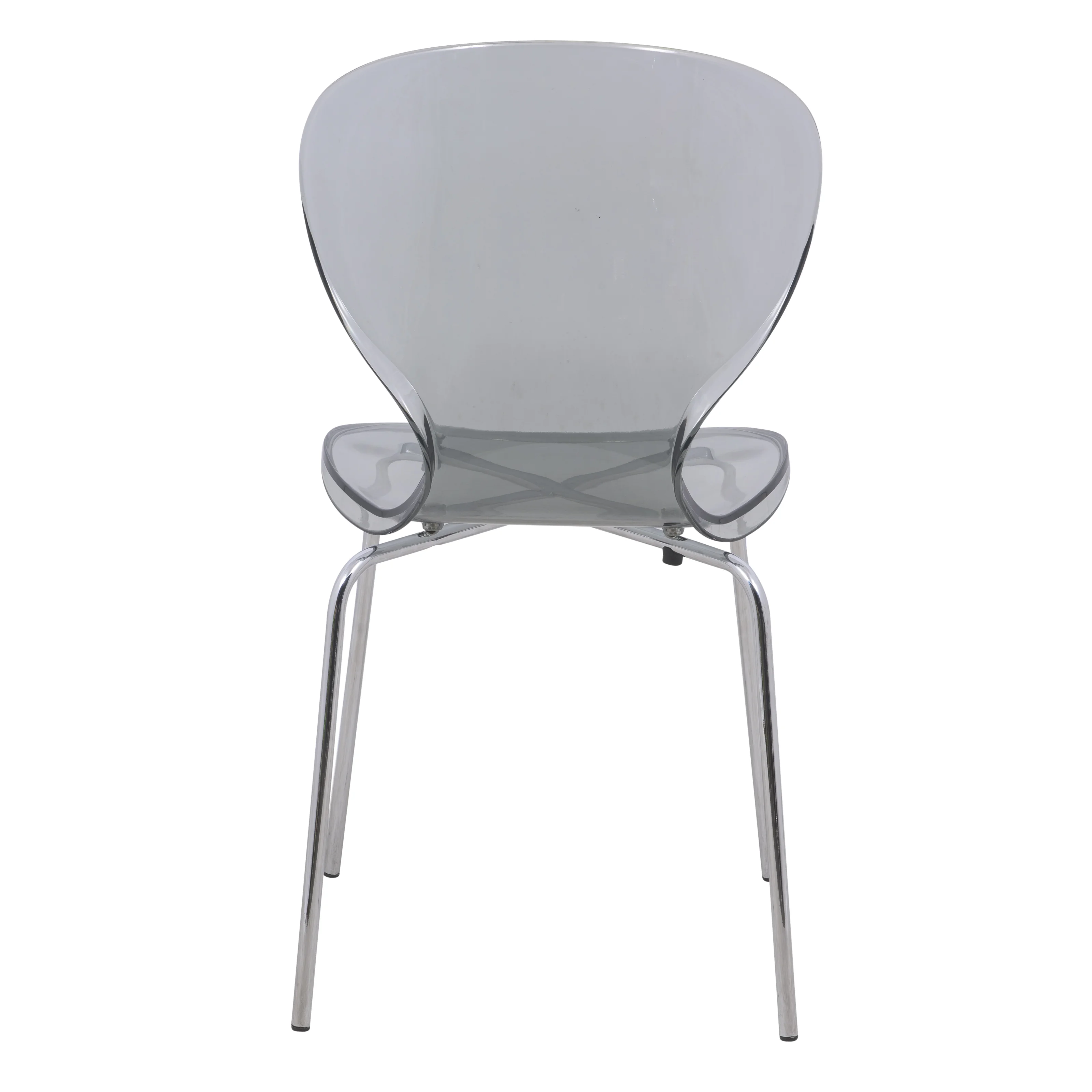 Modern Oyster Transparent Side Chair, Set of 4