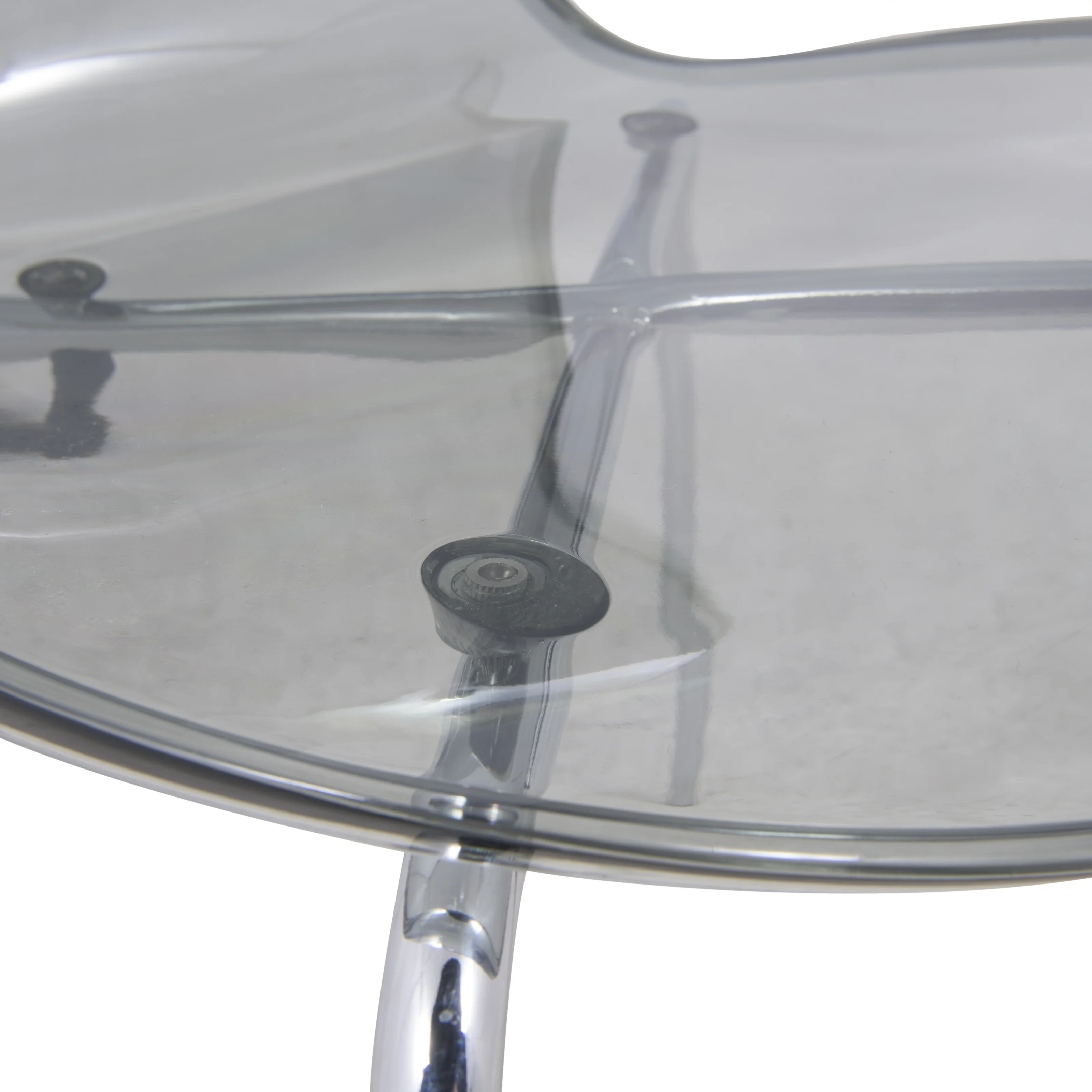Modern Oyster Transparent Side Chair, Set of 4