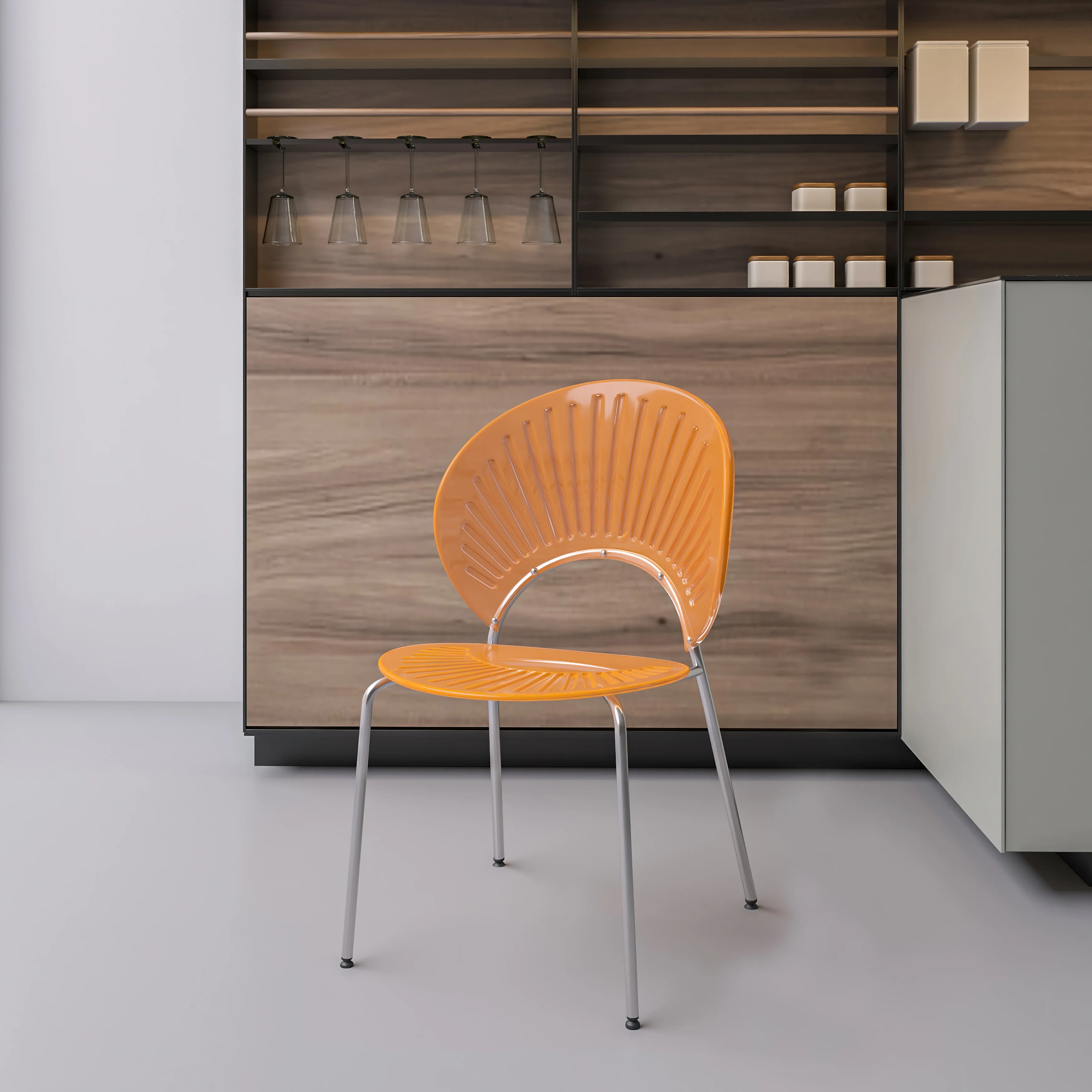 Opulent Series Modern Amber Dining Chair Set of 2