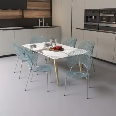 Opulent Series Modern Smoke Dining Chair Set of 2