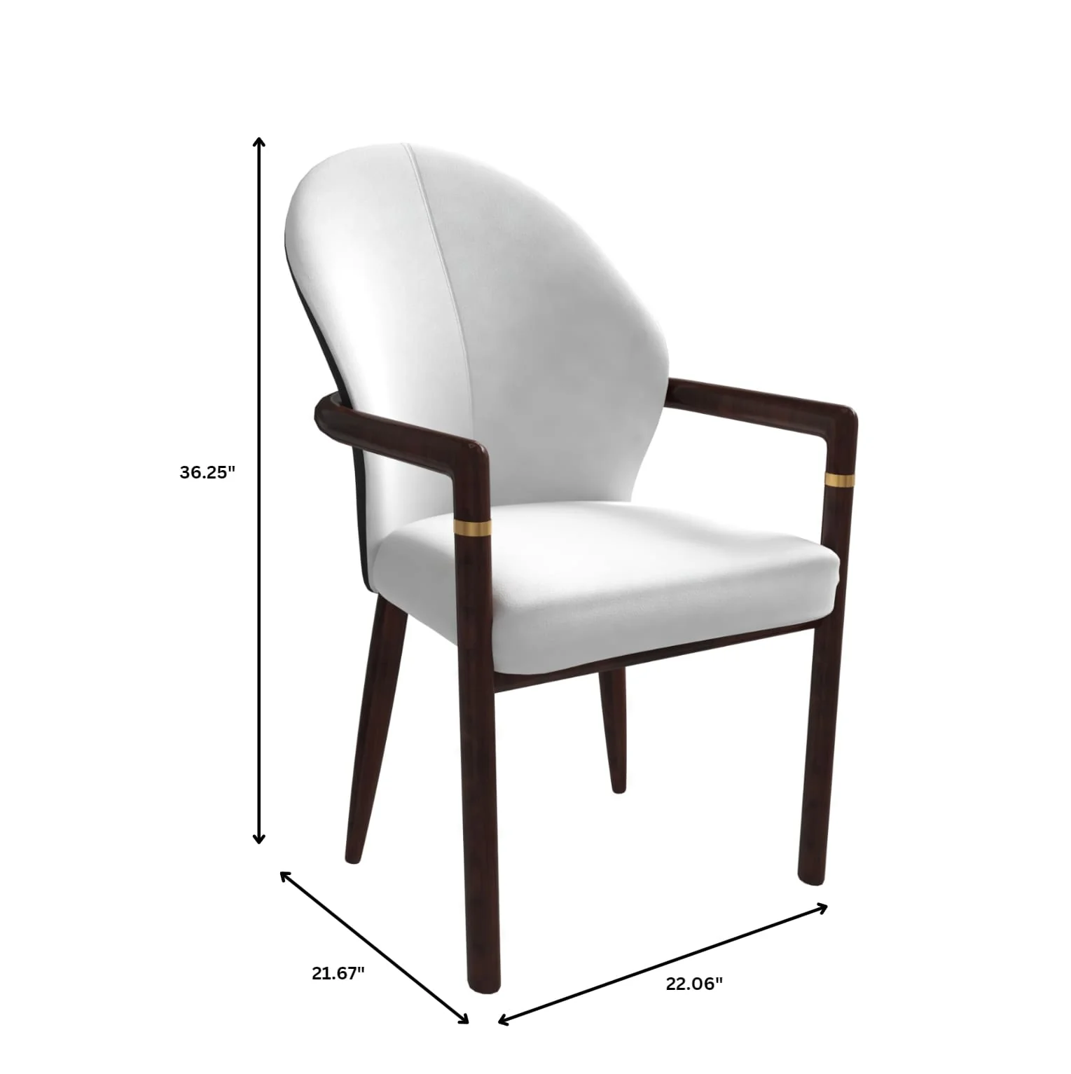 Opaline Series Elegant Wooden Dining Chair in Black Velvet and White - Set of 2
