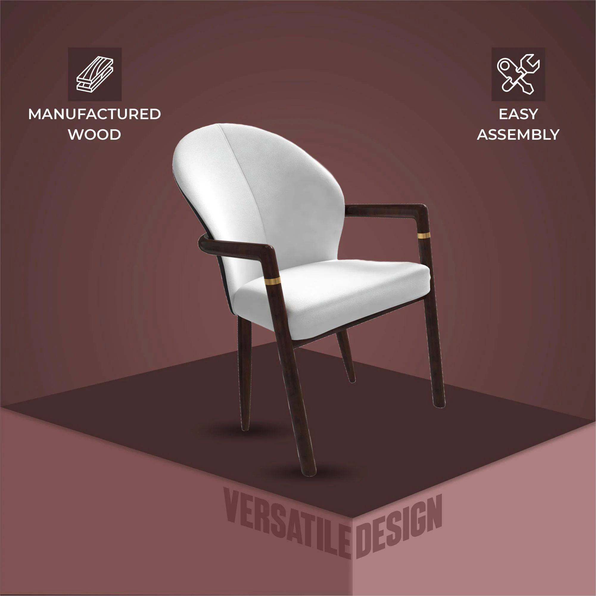 Opaline Series Elegant Wooden Dining Chair in Black Velvet and White - Set of 4