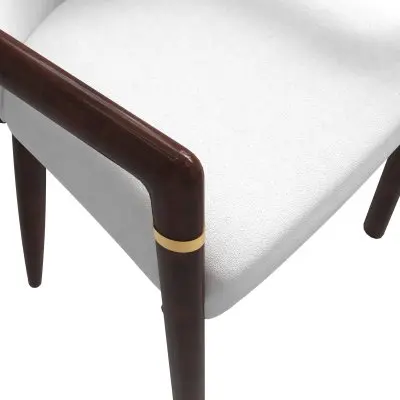 Opaline Series Elegant Wooden Dining Chair in Black Velvet and White - Set of 4