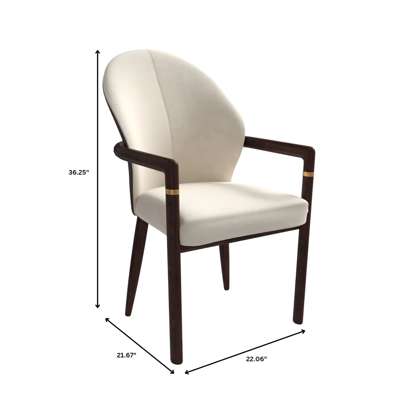 Opaline Series Elegant Wooden Dining Chair in Brown/Cream
